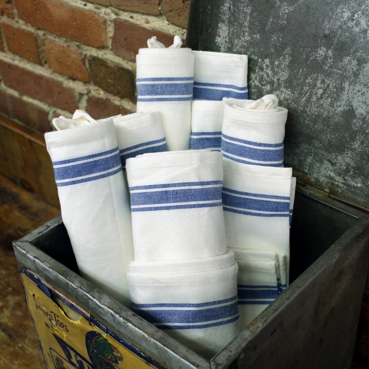 Retro Blue Stripe Towel Set