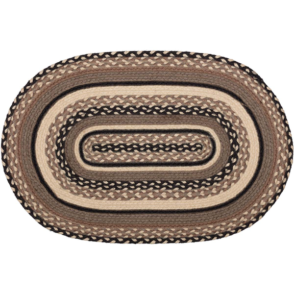 Sawyer Mill Charcoal Braided Oval Rug - Retro Barn Country Linens