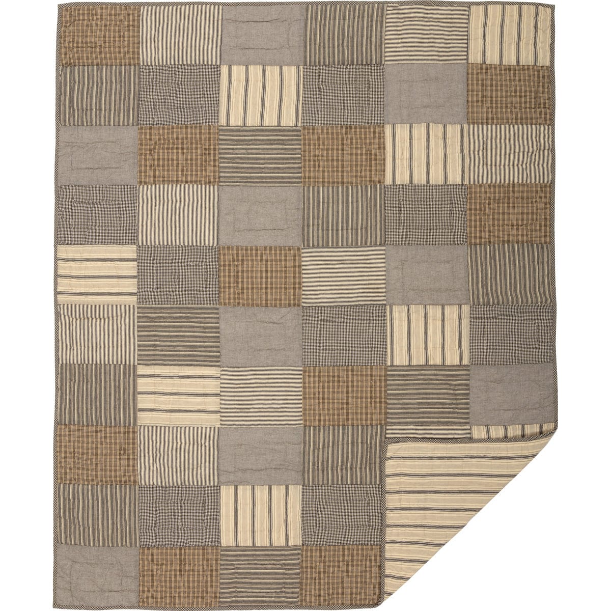 Sawyer Mill Charcoal Block Quilted Throw / Wallhanging