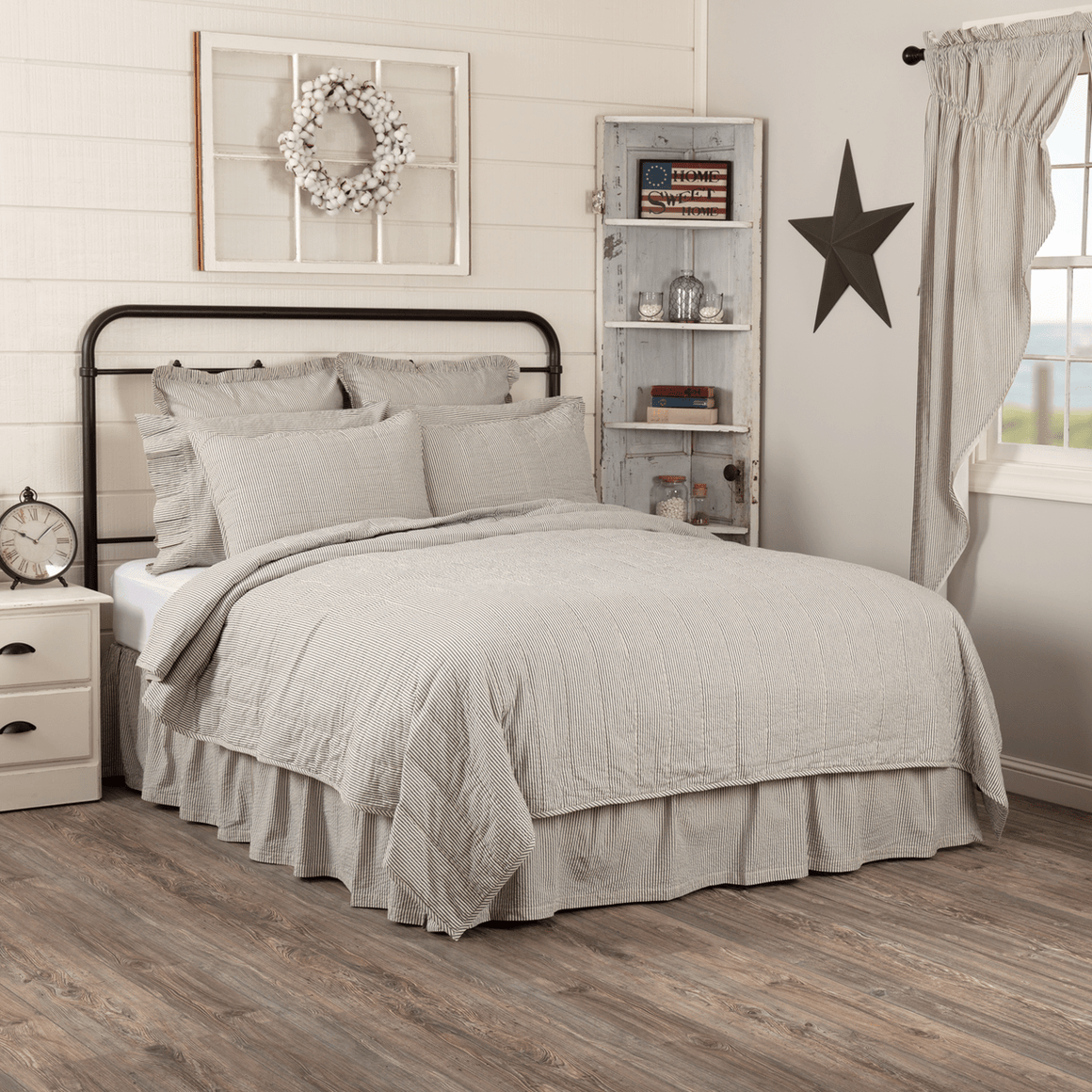 Hatteras Ticking Stripe Quilted Coverlet