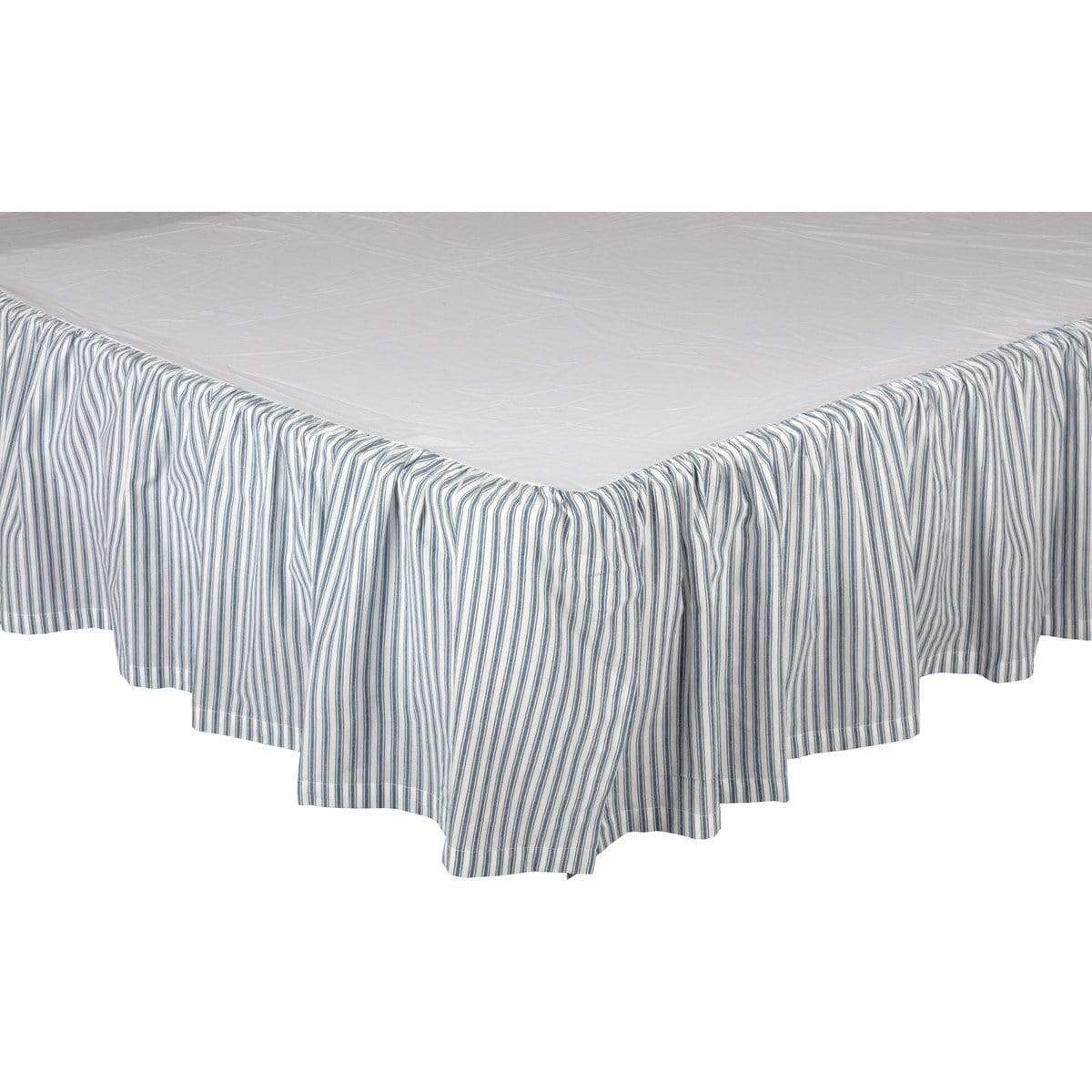 Sawyer Mill Blue Ticking Stripe Bedskirt 16"