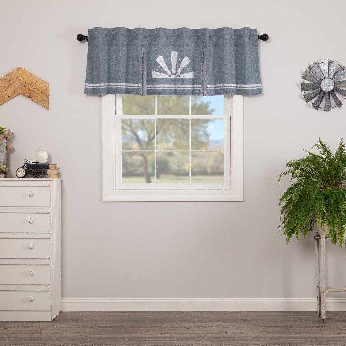 Sawyer Mill Blue Windmill Valance