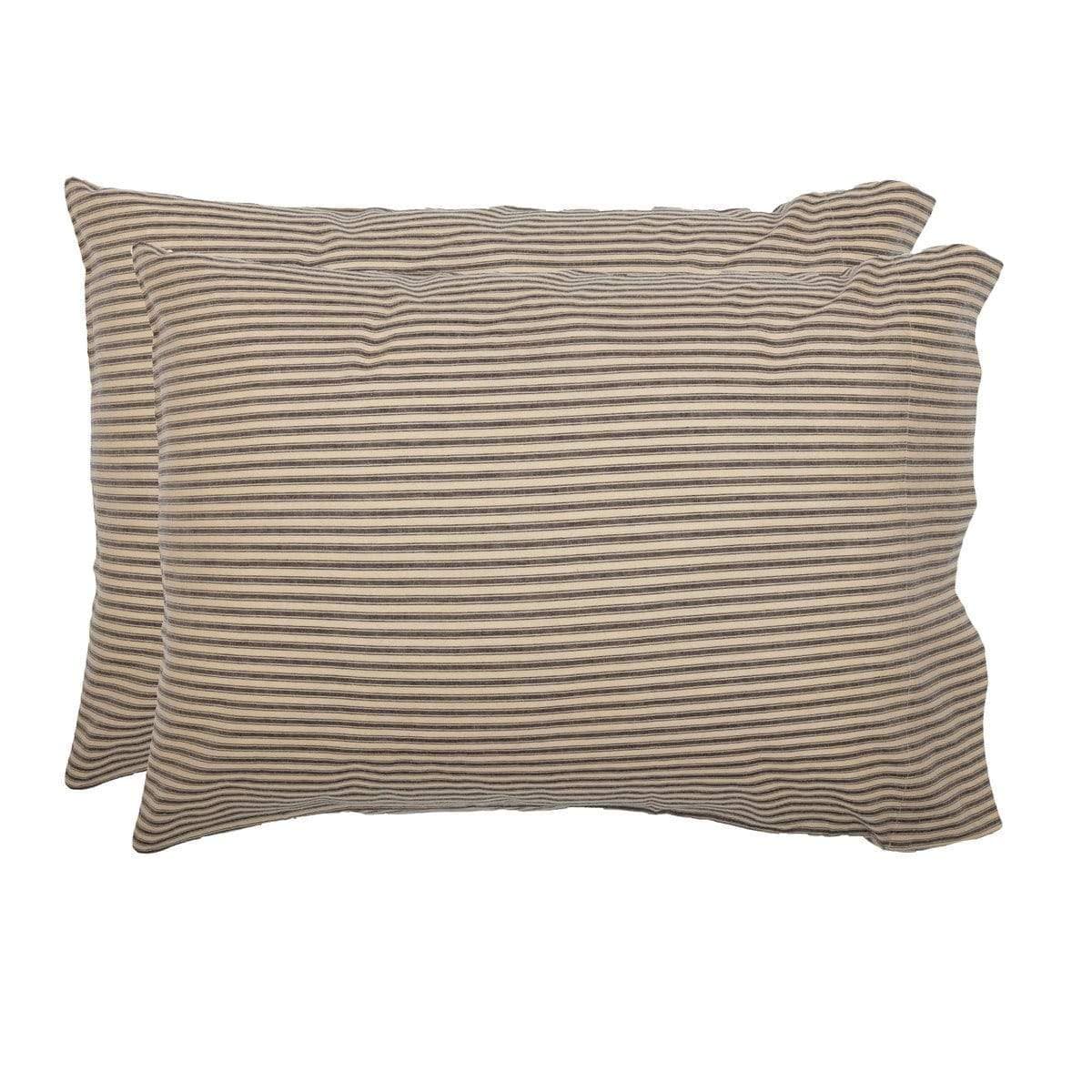 Sawyer Mill Charcoal Ticking Stripe Pillow Case Set