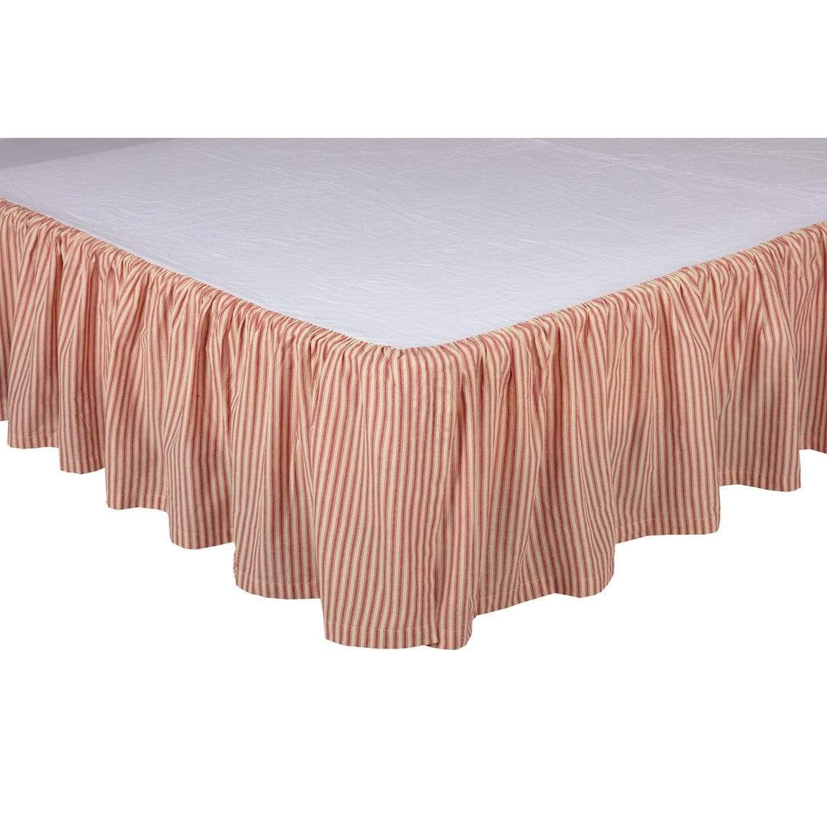 Sawyer Mill Red Ticking Stripe Bedskirt 16"