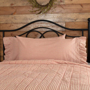 Sawyer Mill Red Ticking Stripe Pillow Case Set