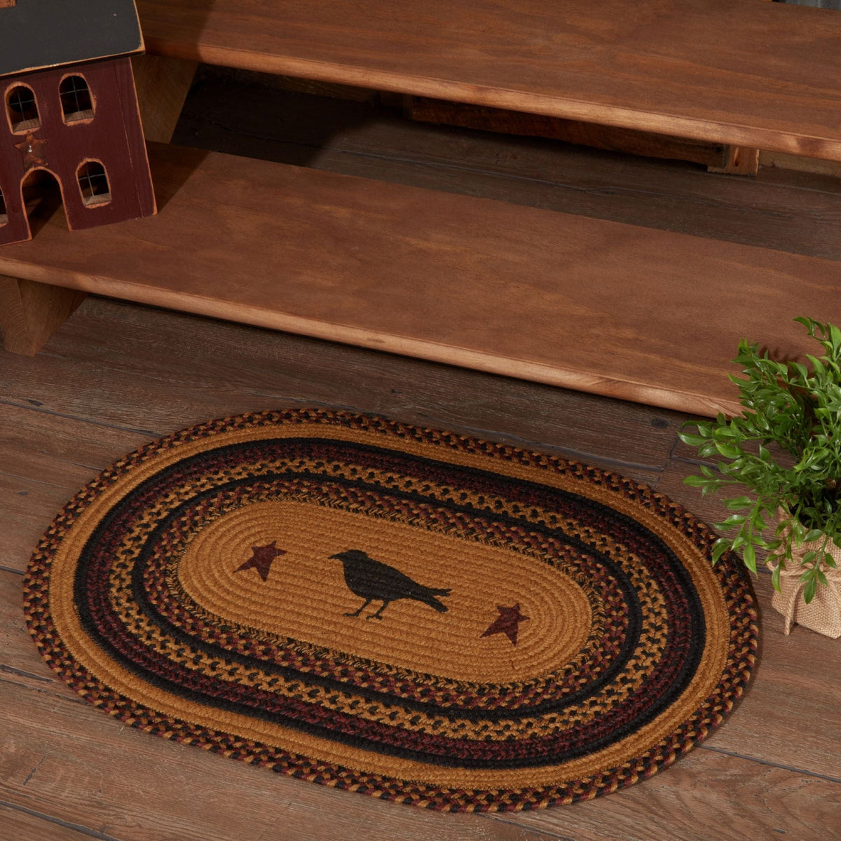 Crow Rugs Heritage Farms Oval Crow Rug - Retro Barn Country Linens