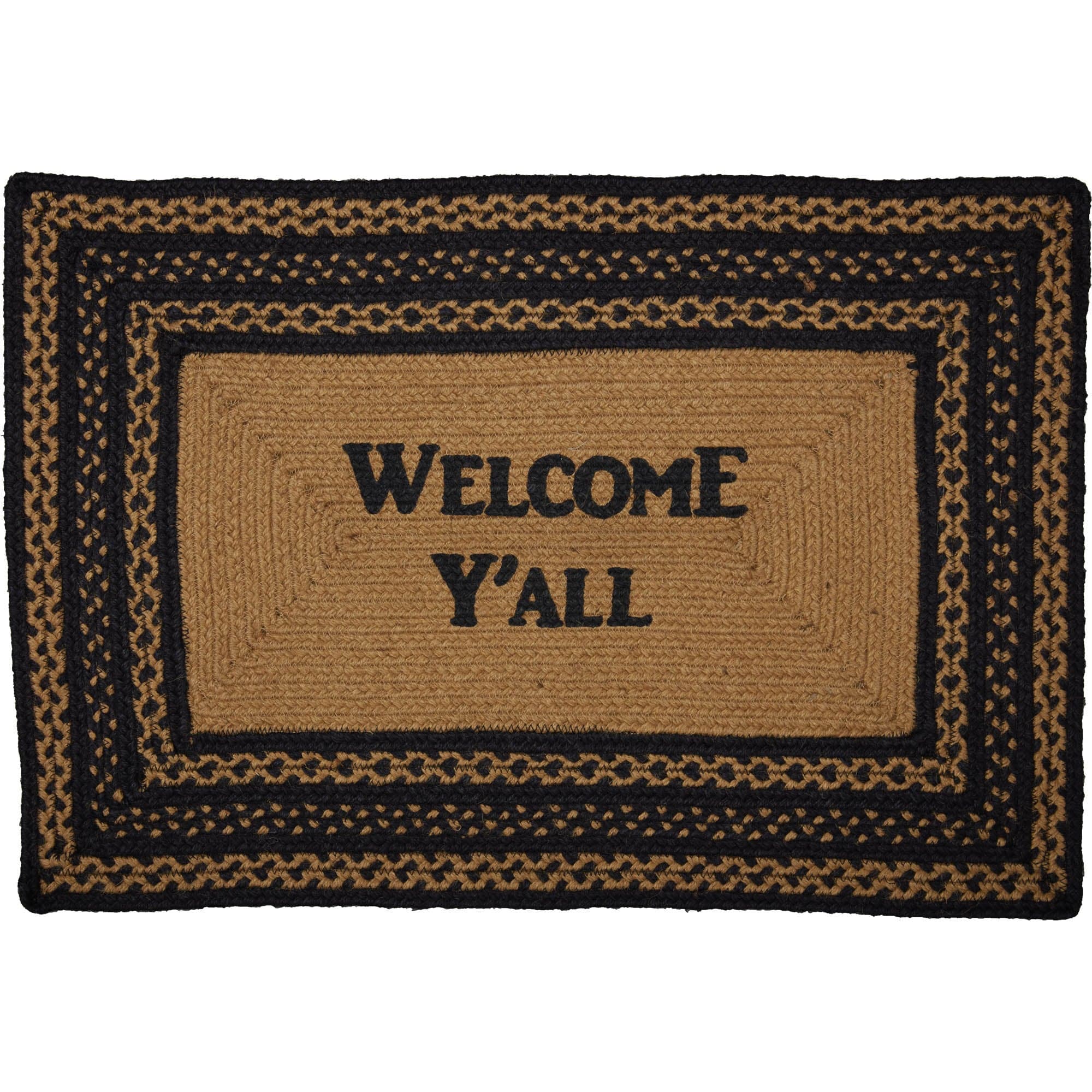 Linen Rectangular Rug Farmhouse Welcome Y'all Rectangle Rug - Retro Barn Country Linens