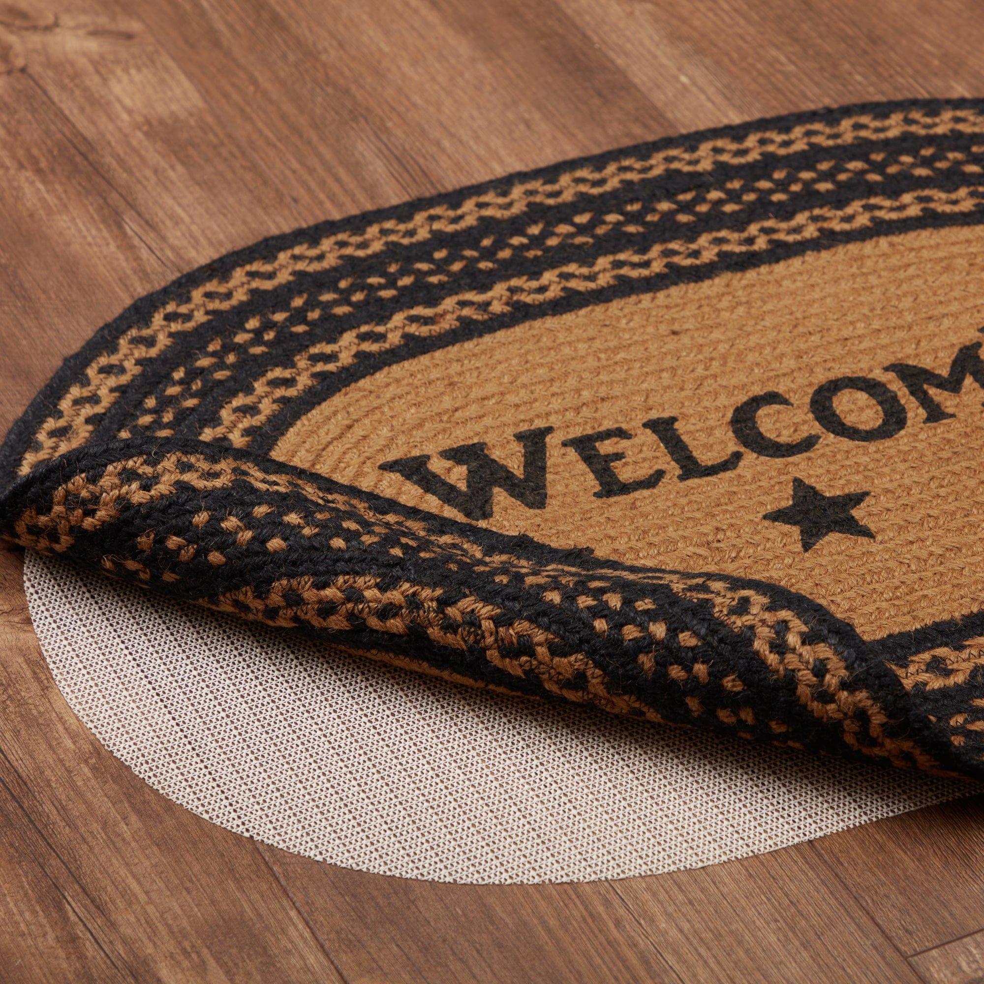 Welcome Rug Foot Farmhouse Oval Welcome Rug - Retro Barn Country Linens