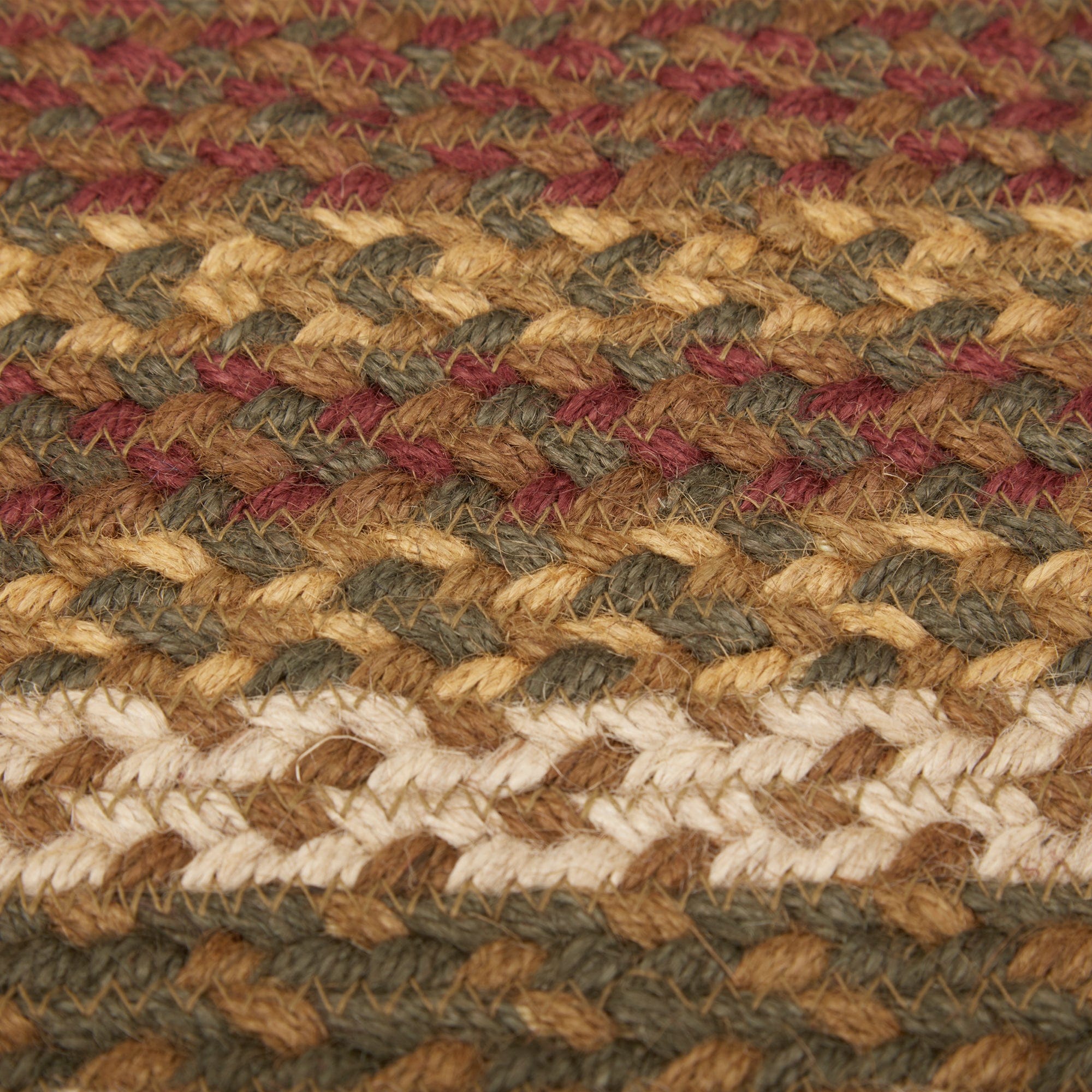 Tea Cabin Braided Rectangle Rug W/ Pad
