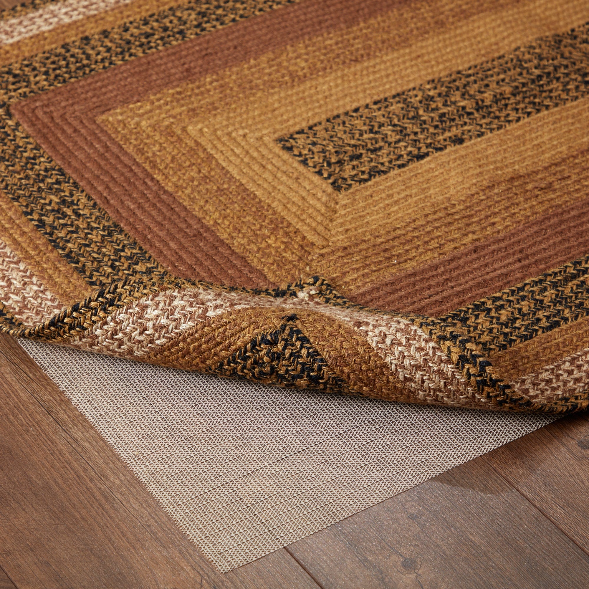 Kettle Grove Rectangle Braided Rug w/ Pad