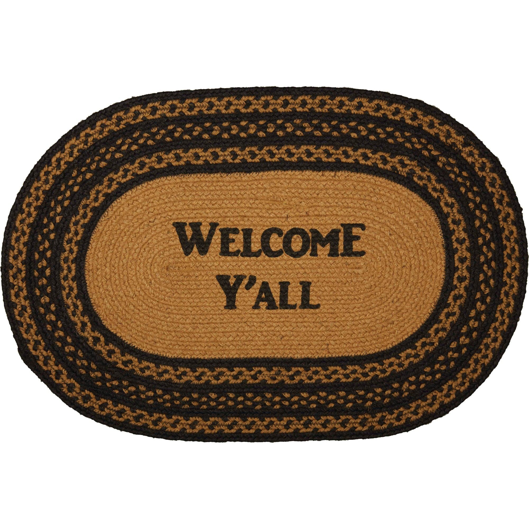 Farmhouse Welcome Y'all Oval Rug w/ Pad