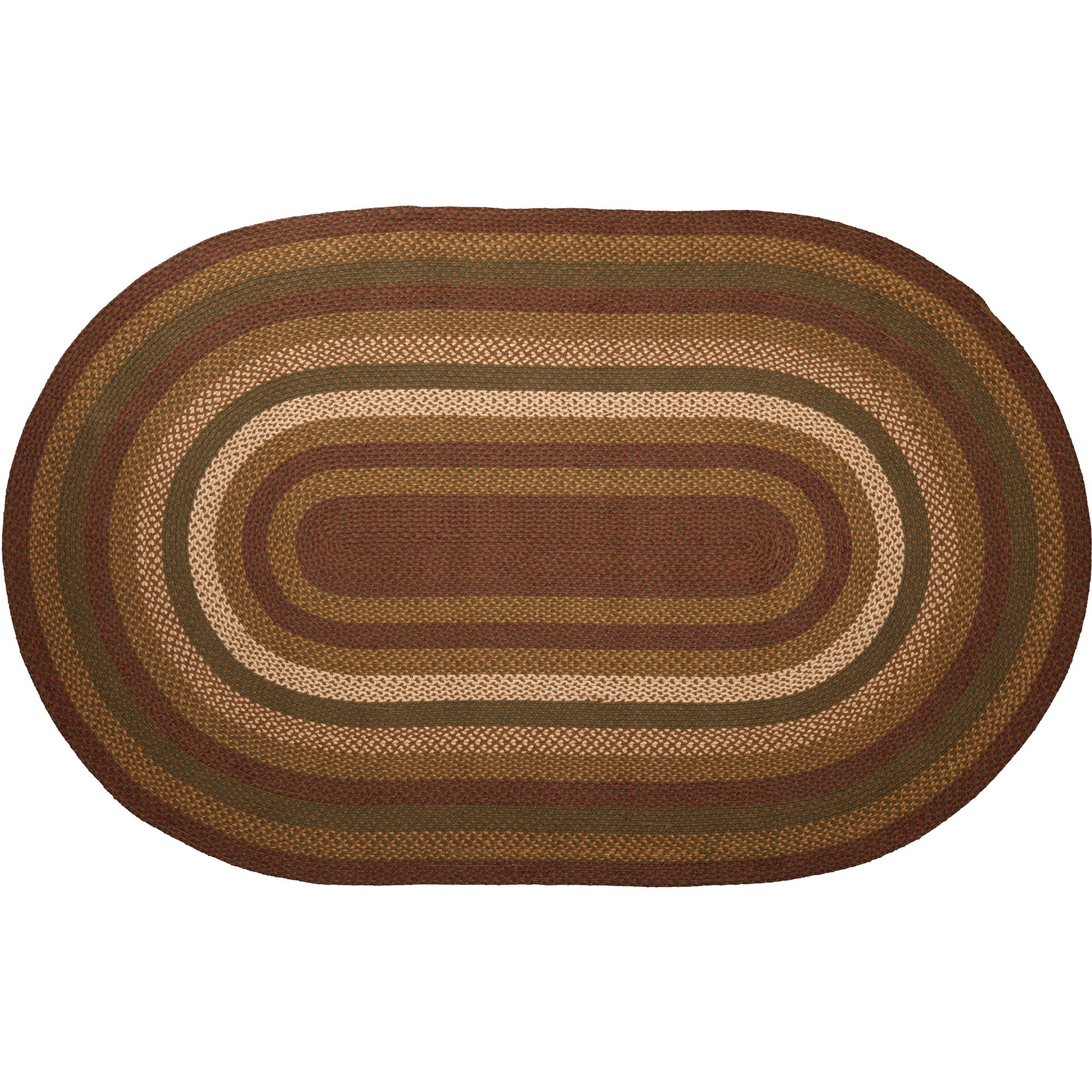 Tea Cabin Braided Oval Rug W/ Pad