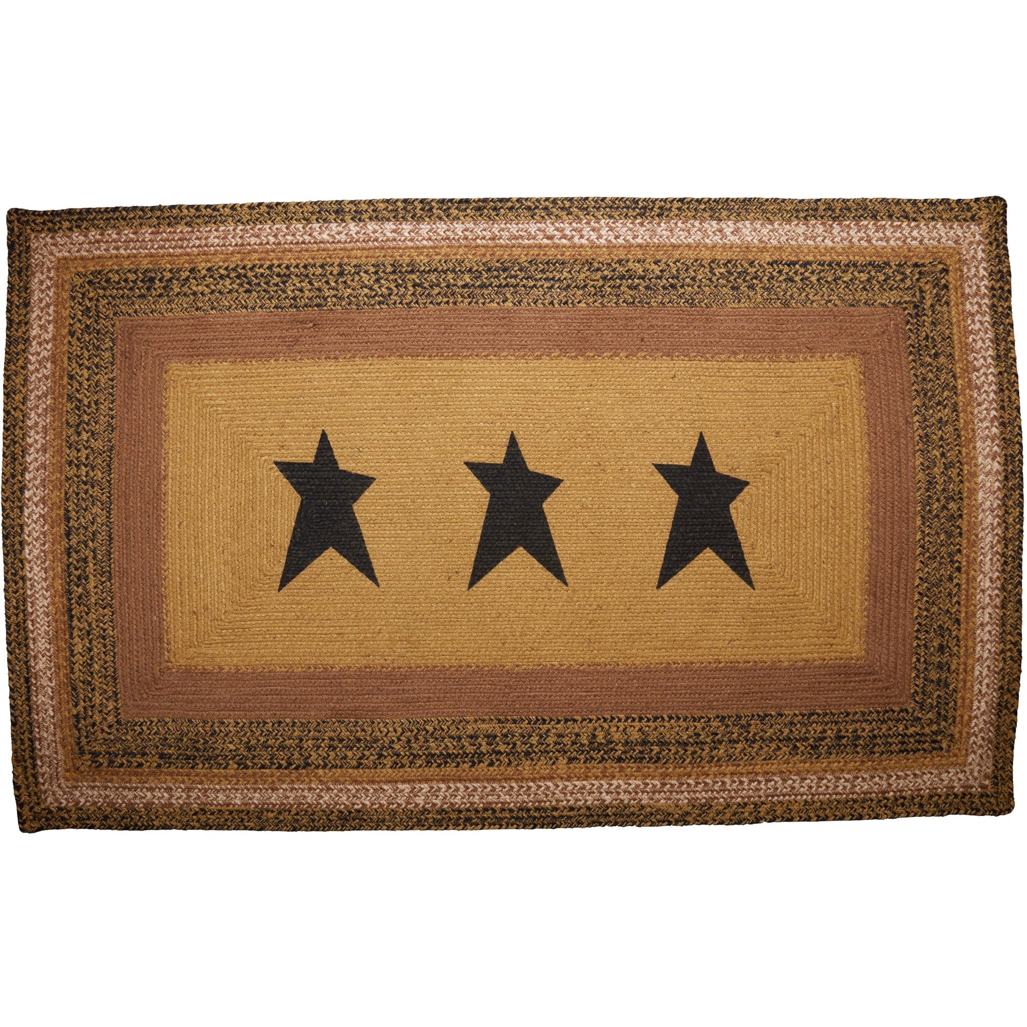 Kettle Grove Rectangle Braided Star Rug w/ Pad