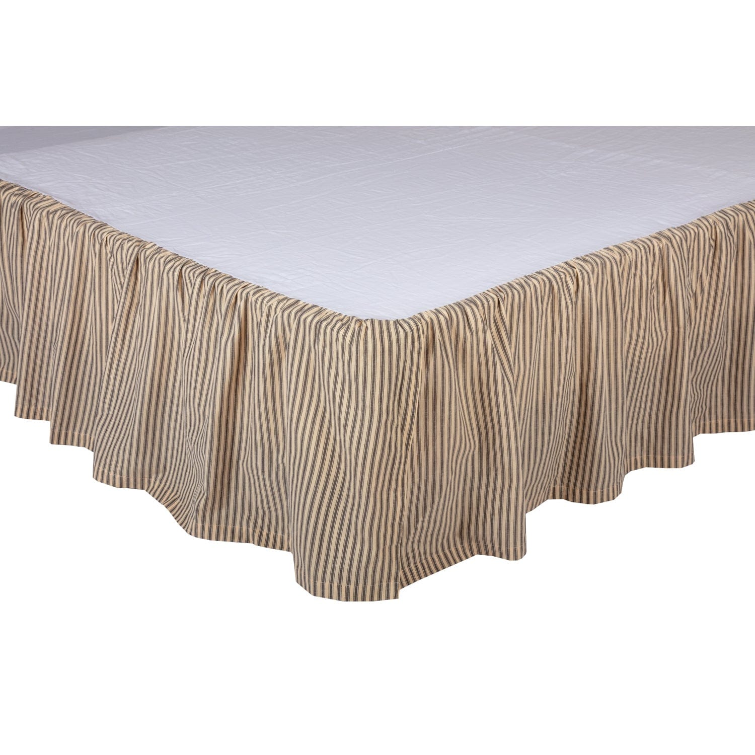 Sawyer Mill Charcoal Ticking Stripe Bedskirt 16"