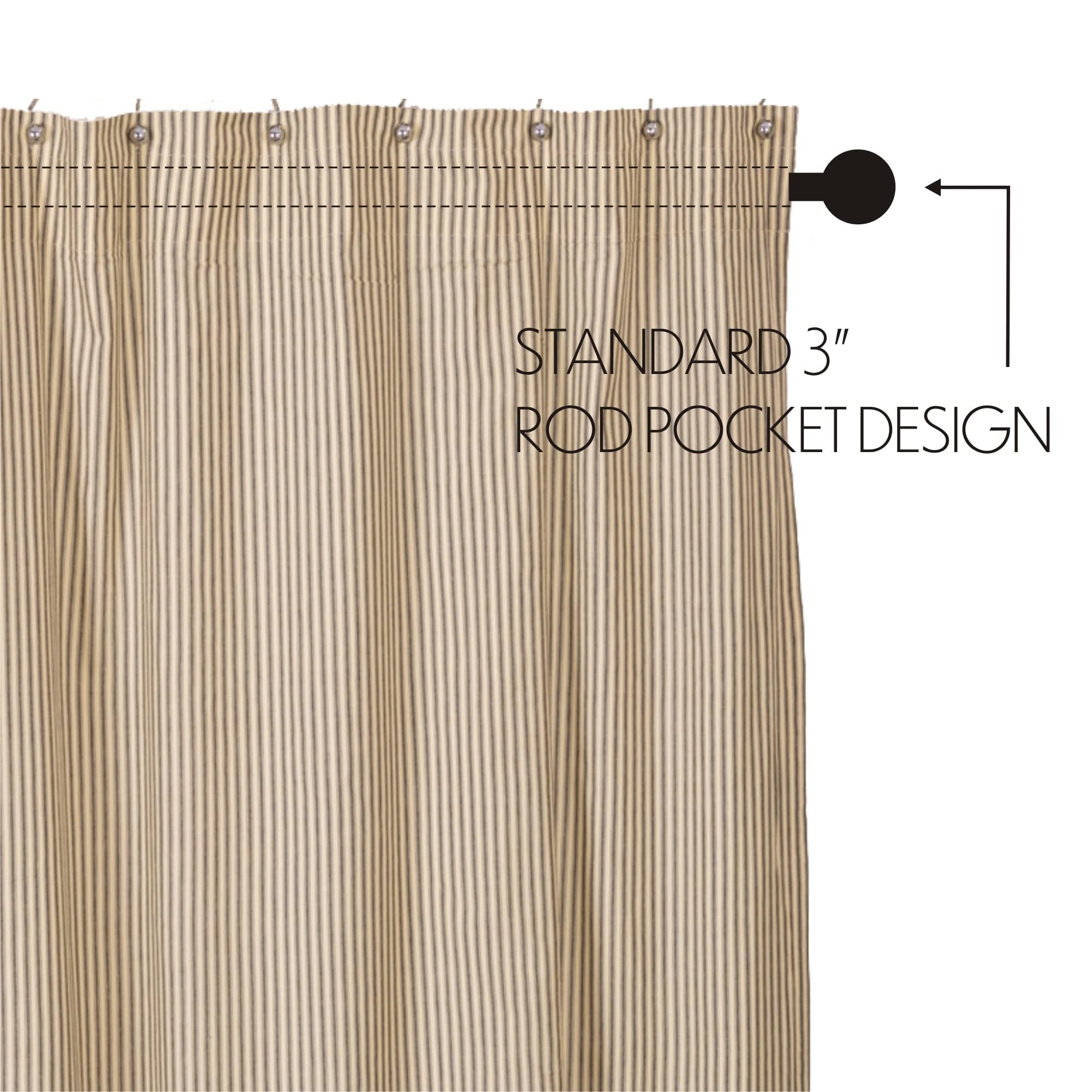 Sawyer Mill Charcoal Ticking Stripe Shower Curtain