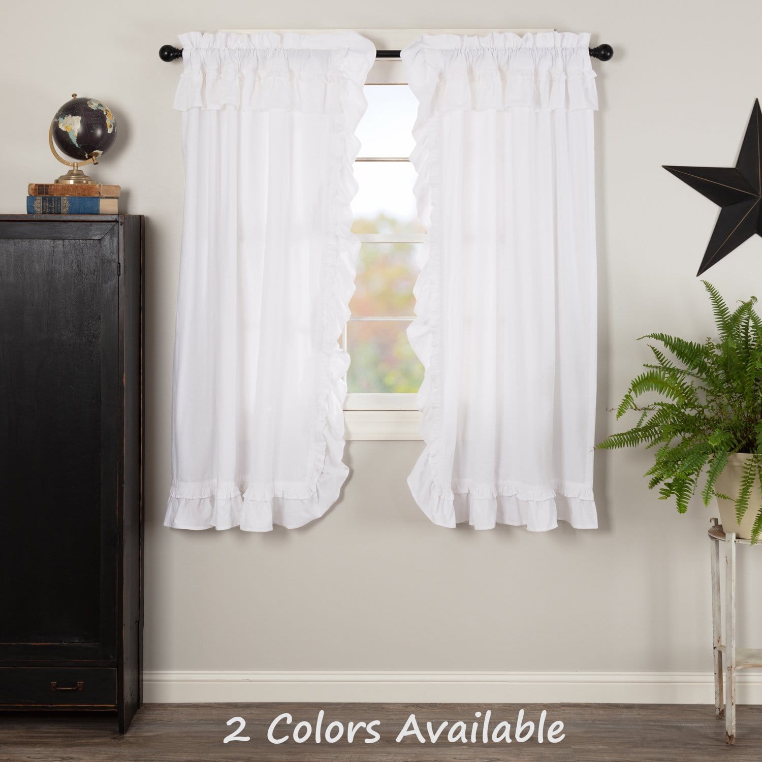 Muslin Ruffled 63" Panel Set