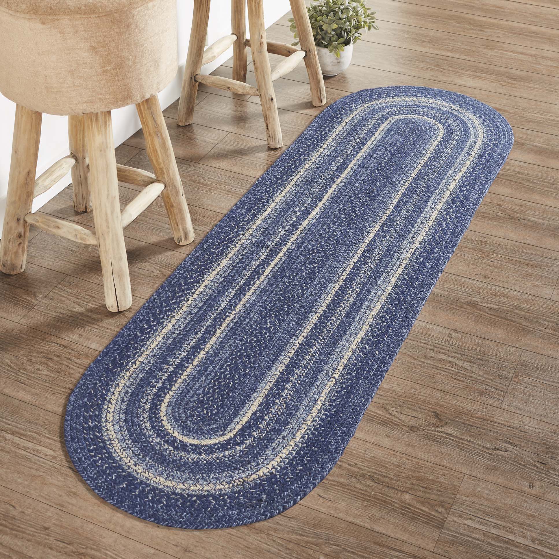 Great Falls Jute Oval Braided Rug w/ Pad