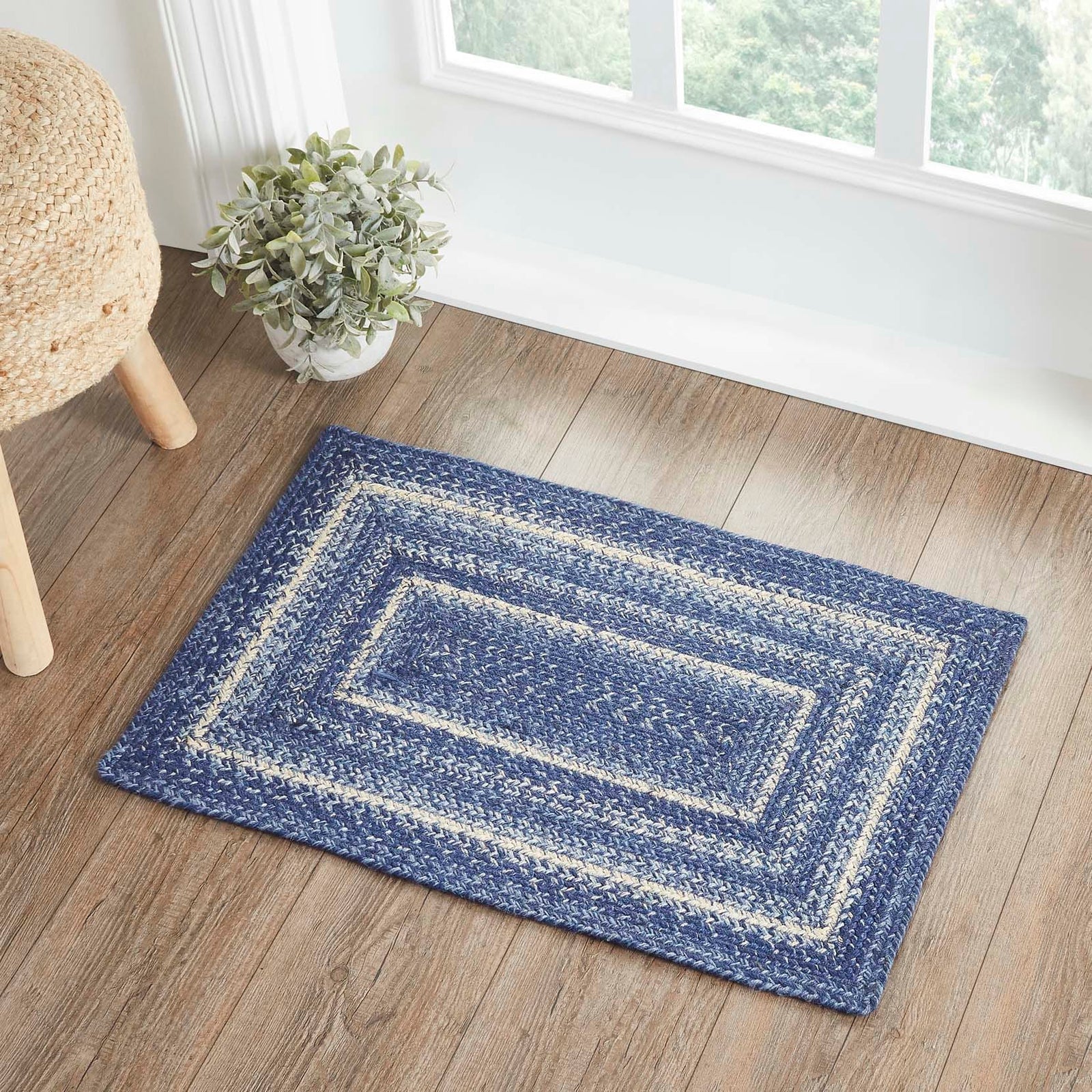 Great Falls Jute Rectangle Braided Rug w/ Pad