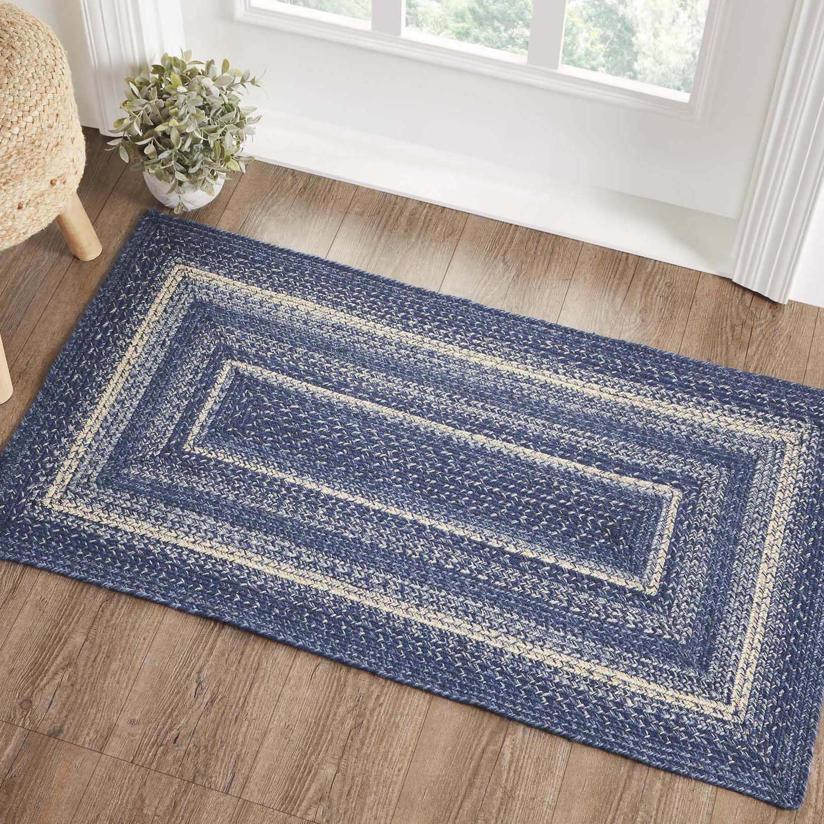 Great Falls Jute Rectangle Braided Rug w/ Pad