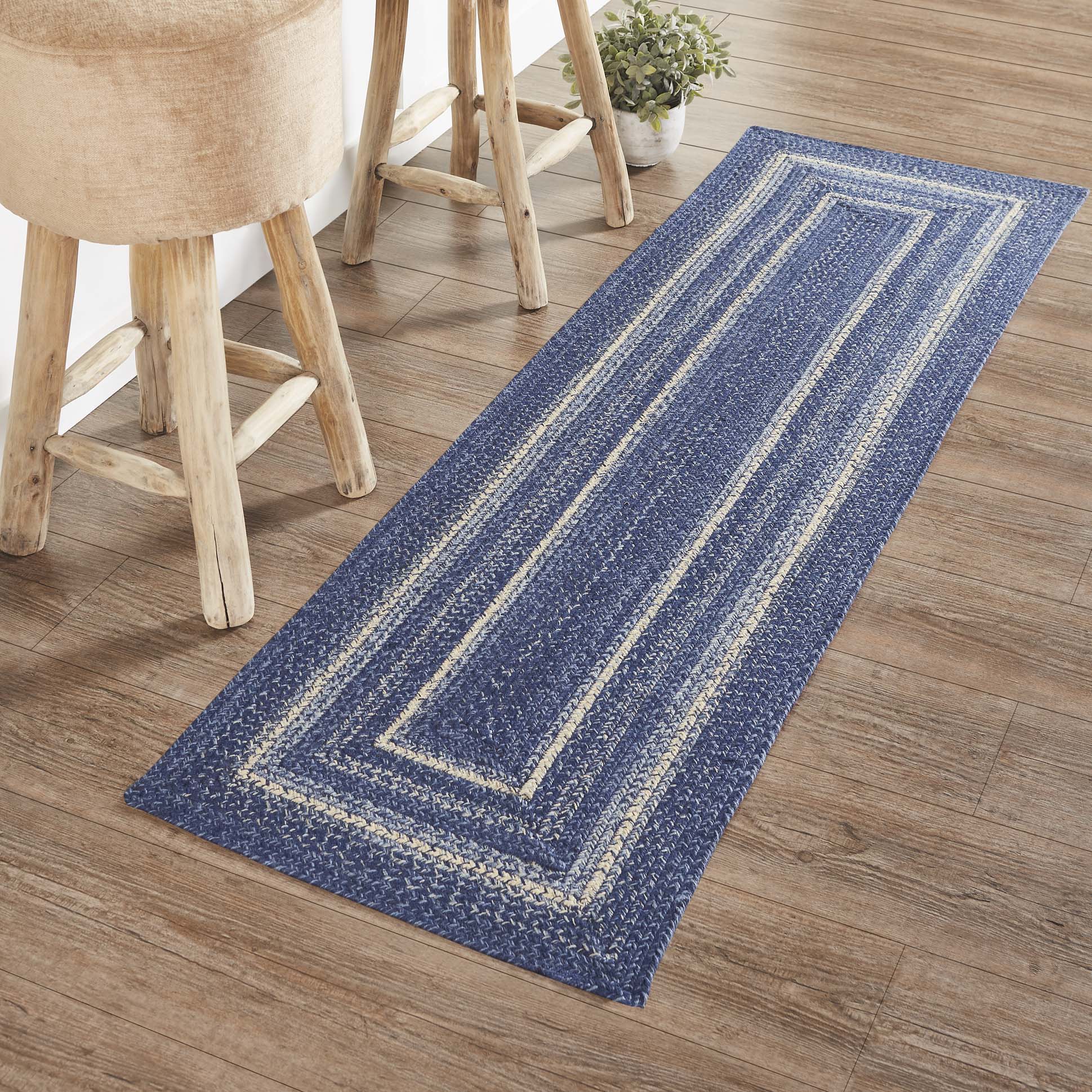 Great Falls Jute Rectangle Braided Rug w/ Pad