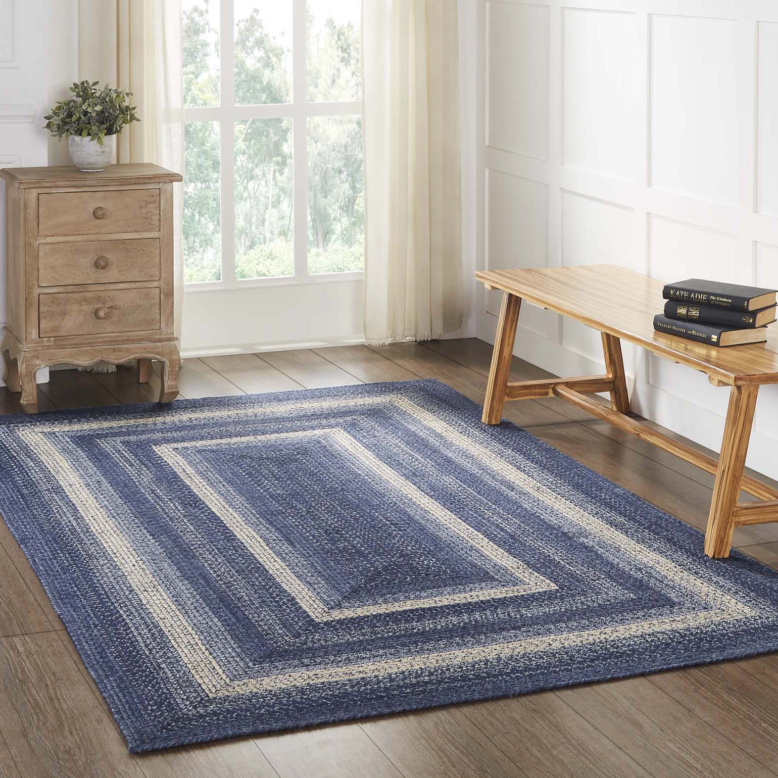 Great Falls Jute Rectangle Braided Rug w/ Pad