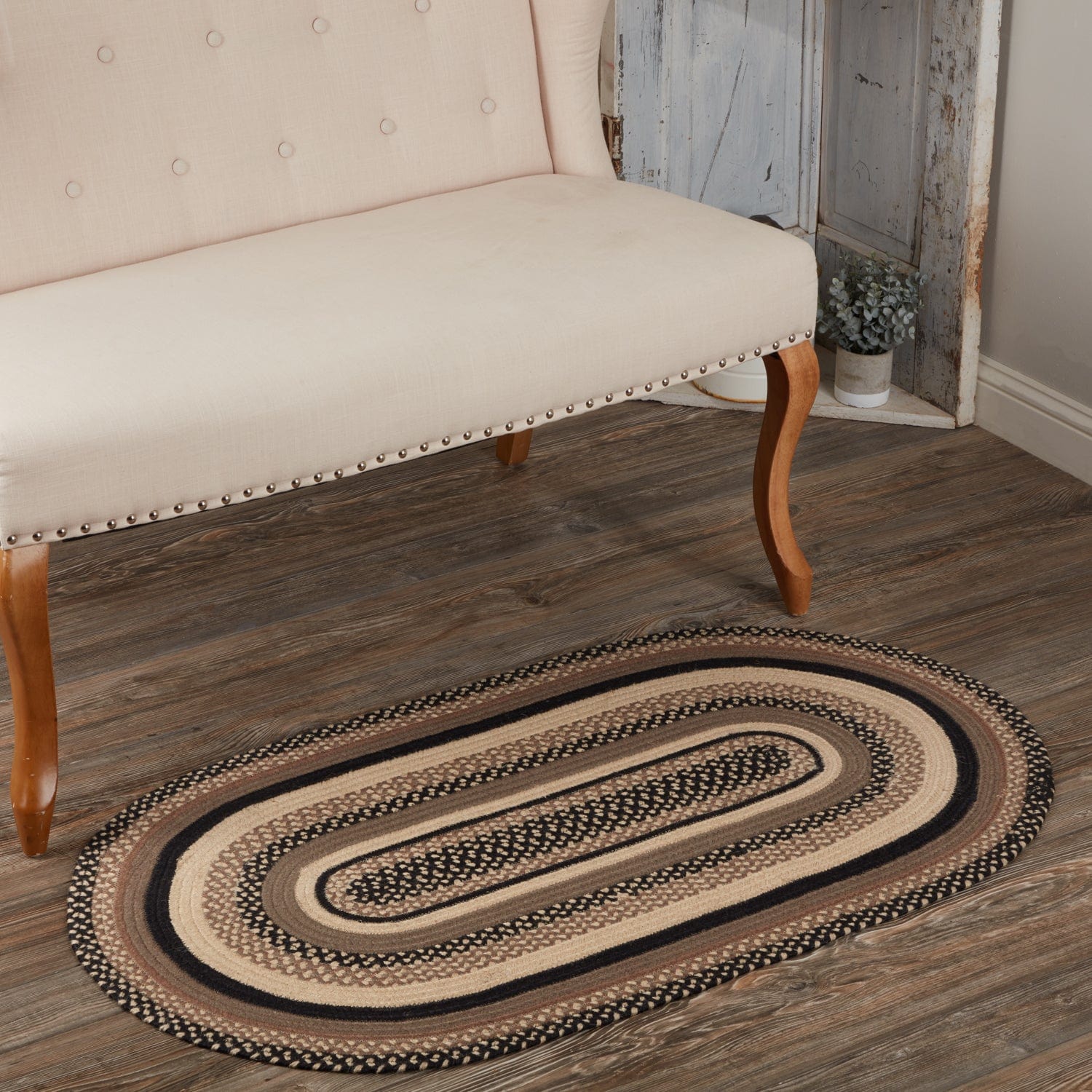 Sawyer Mill Charcoal Braided Oval Rug