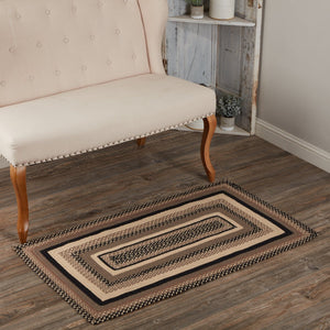 Sawyer Mill Charcoal Braided Rectangle Rug w/ Pad