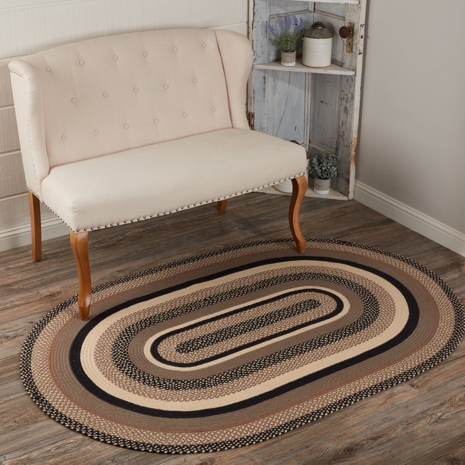 Sawyer Mill Charcoal Braided Oval Rug