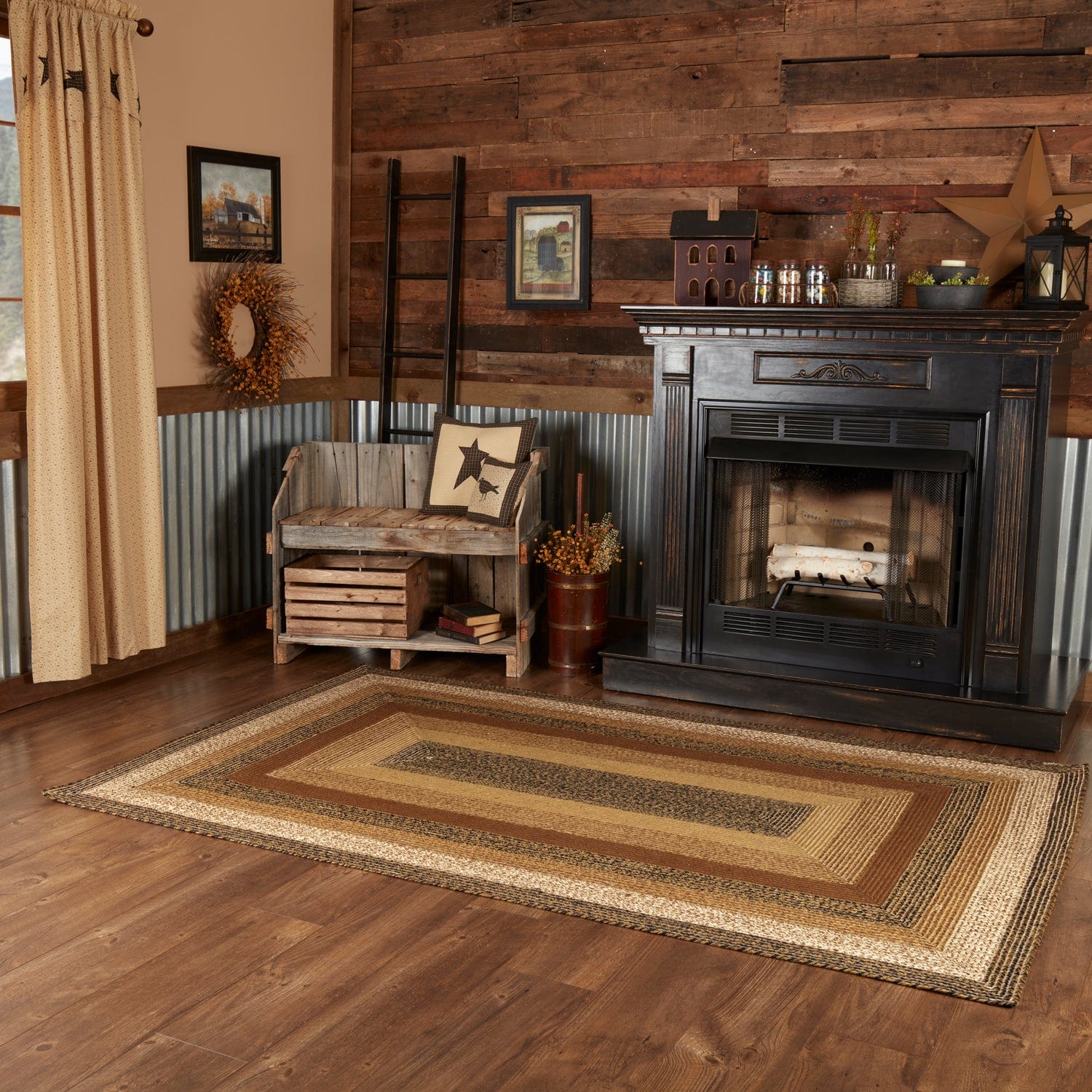 Linen Rectangular Rug Kettle Grove Rectangle Braided Rug - Retro Barn Country Linens