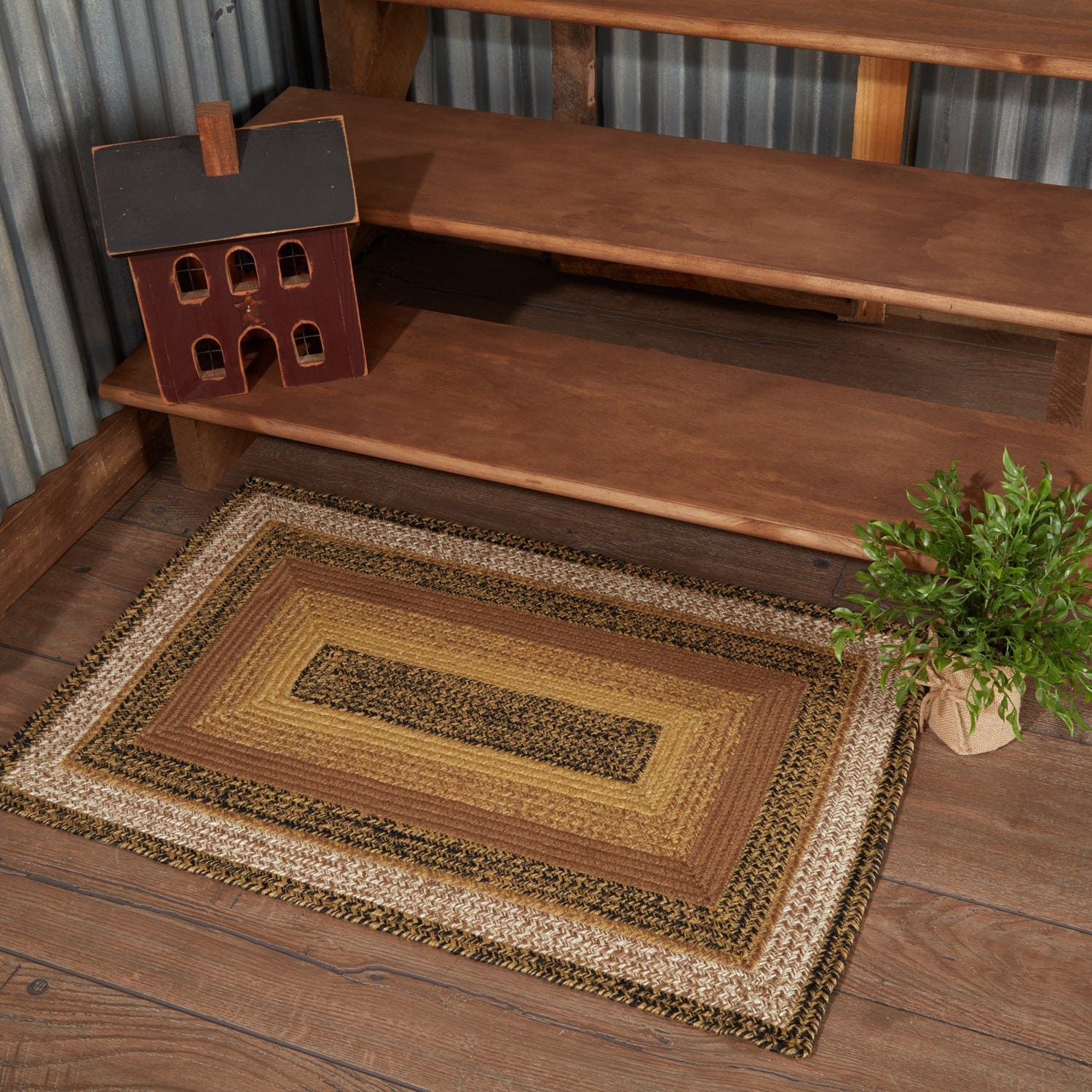 Linen Rectangular Rug Kettle Grove Rectangle Braided Rug - Retro Barn Country Linens