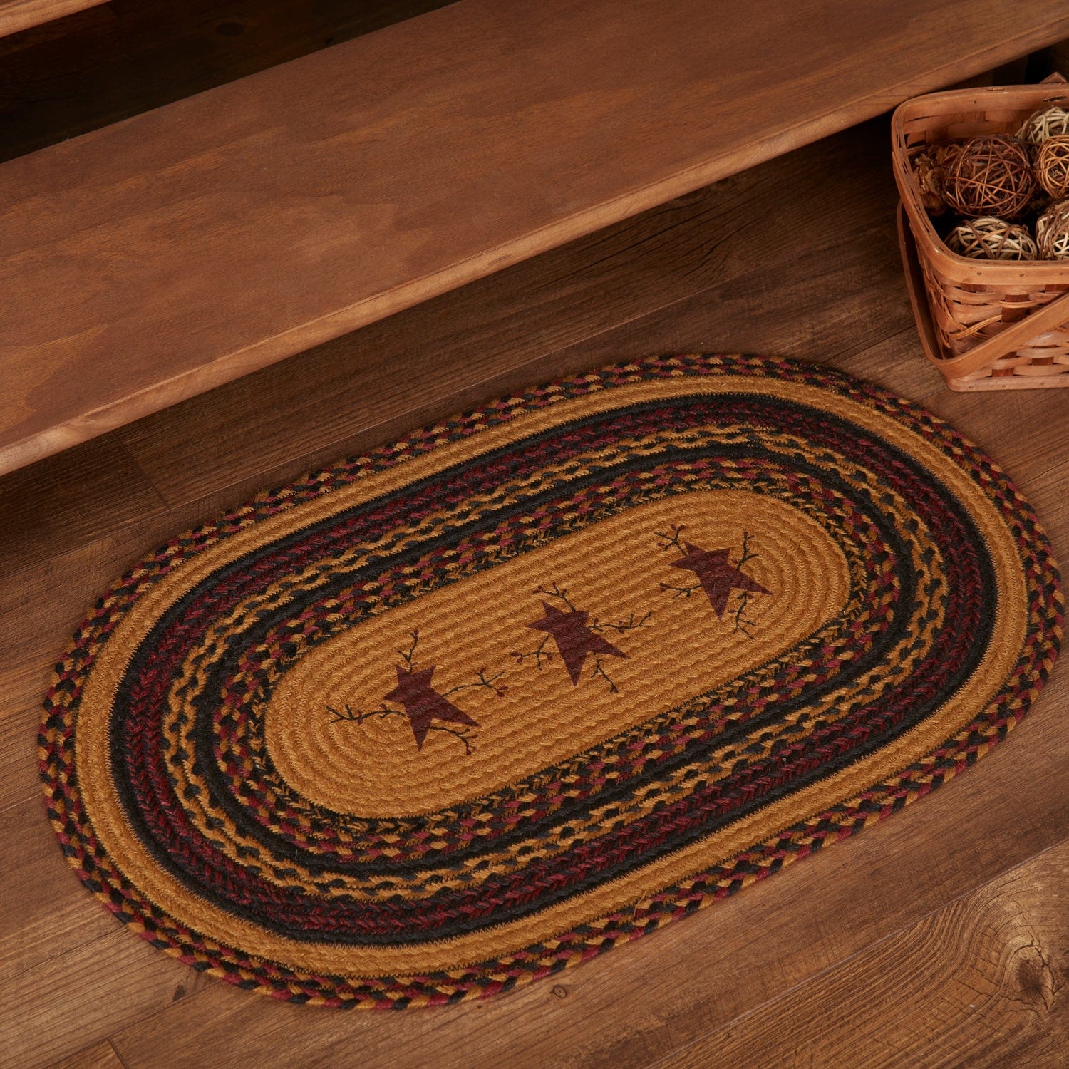 Heritage Farms Star and Pip Jute Rug w/ Pad