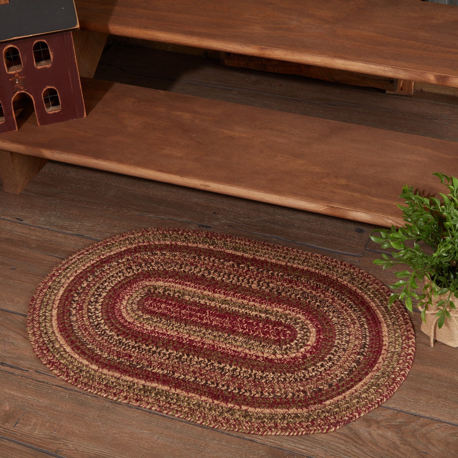 Cider Mill Oval Braided Rug w/ Pad