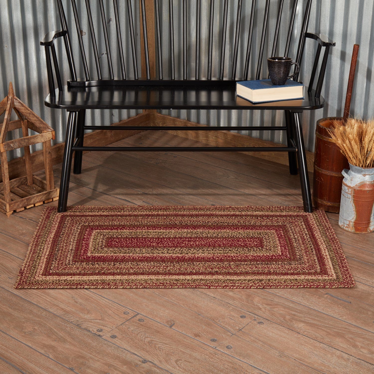 Cider Mill Rectangle Braided Rug w/ Pad