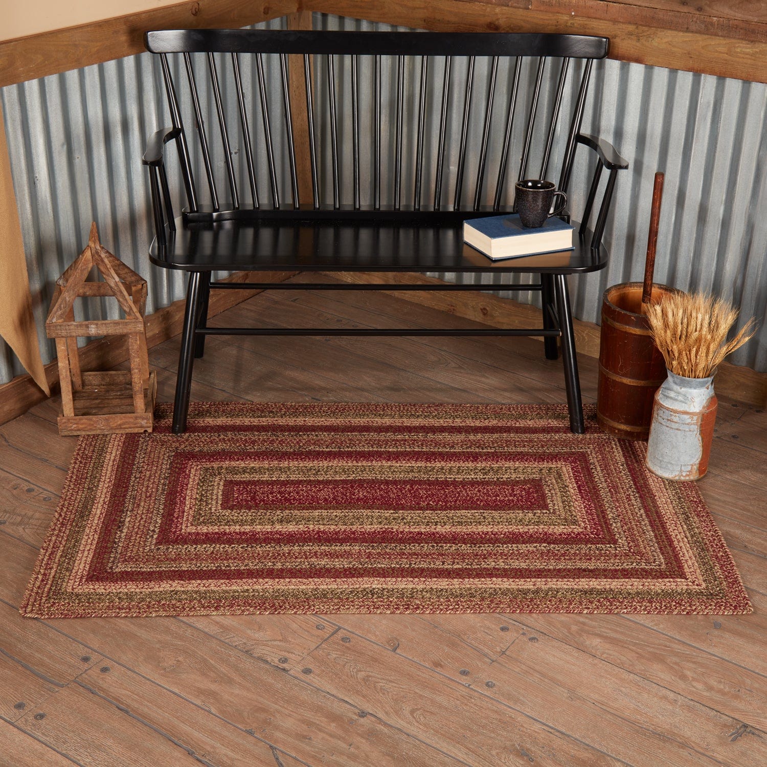 Cider Mill Rectangle Braided Rug w/ Pad