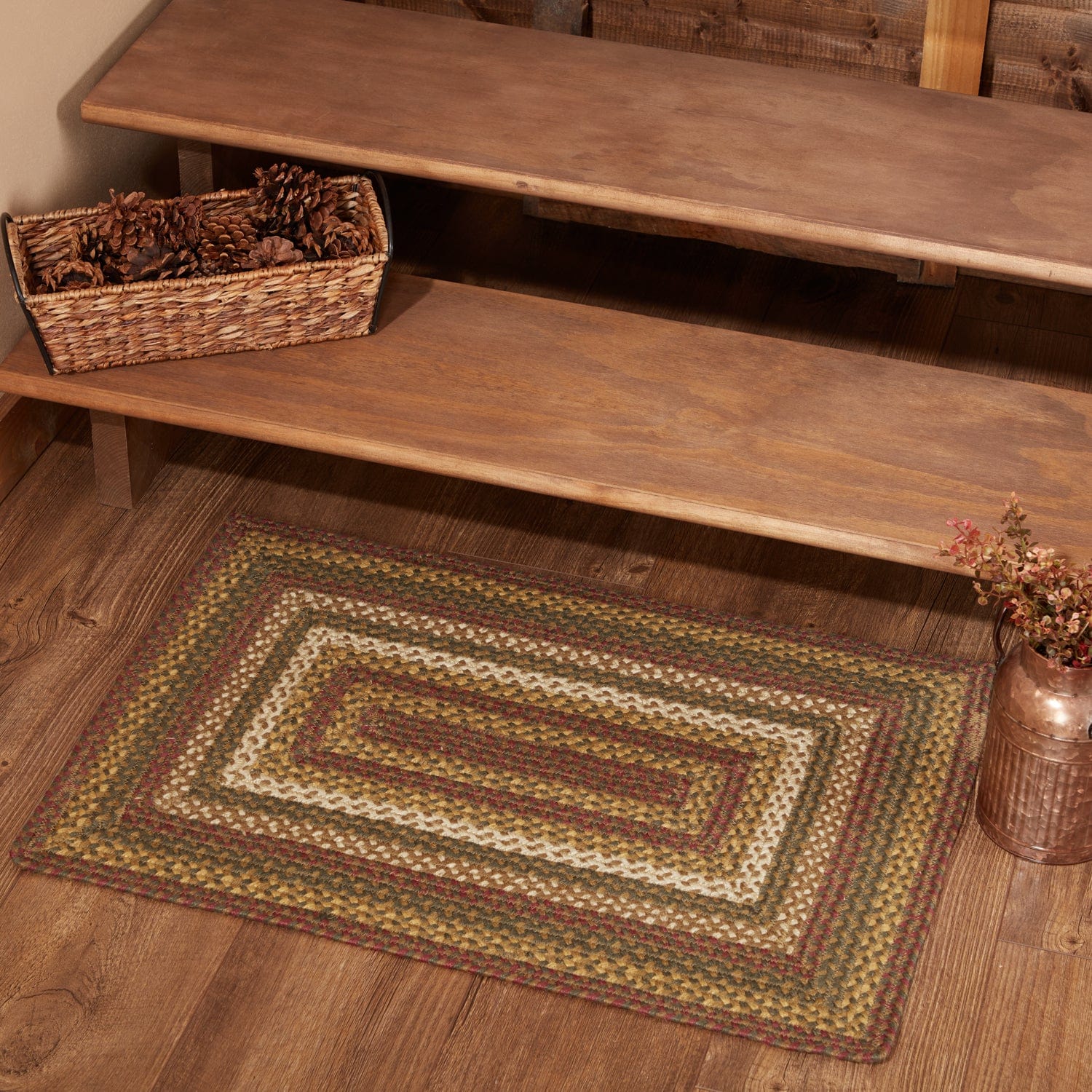 Tea Cabin Braided Rectangle Rug