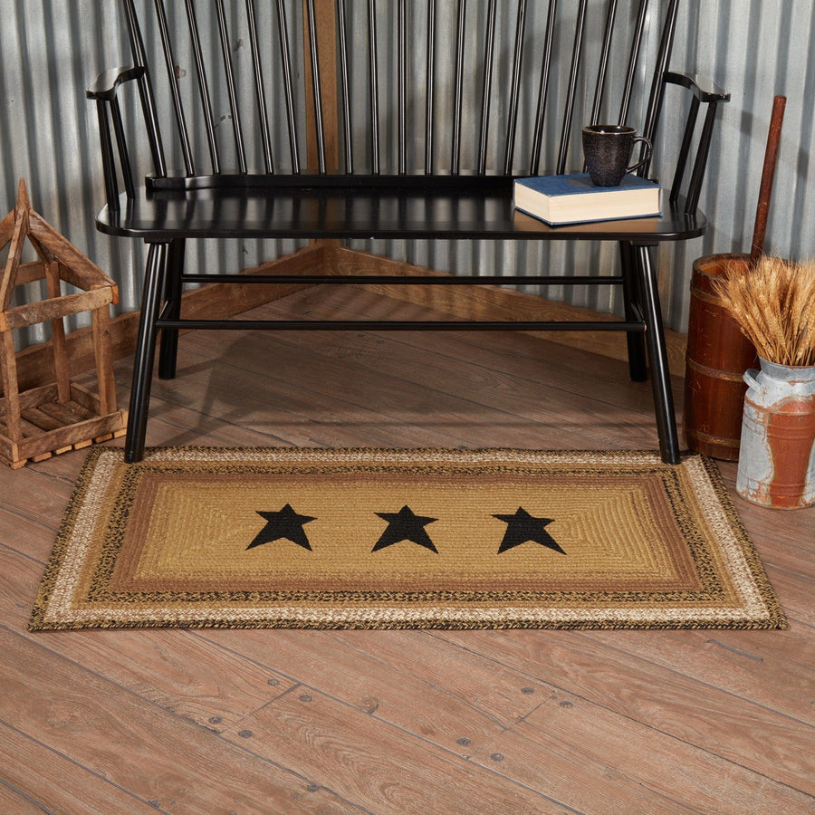 Kettle Grove Rectangle Braided Rug With Stars