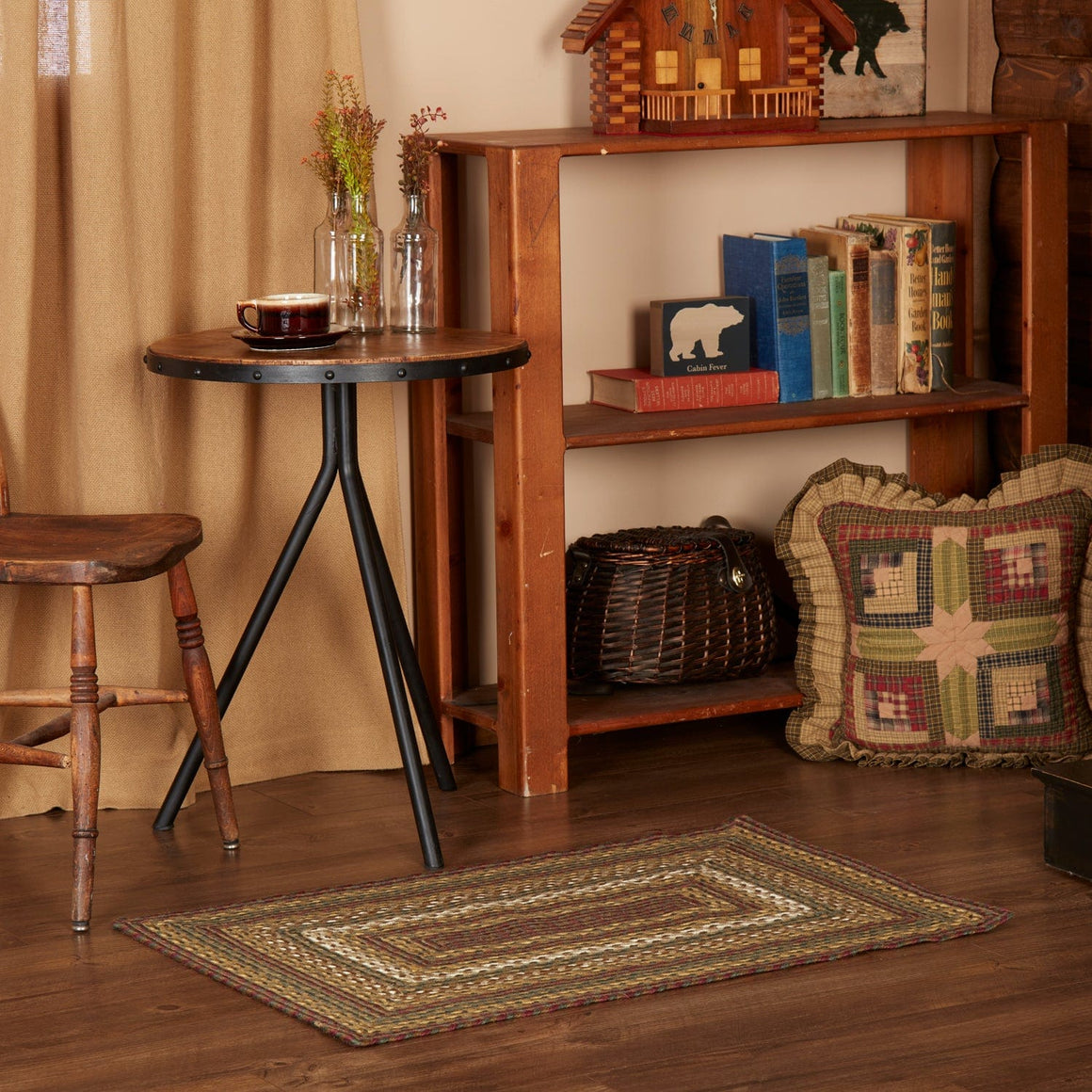 Tea Cabin Braided Rectangle Rug