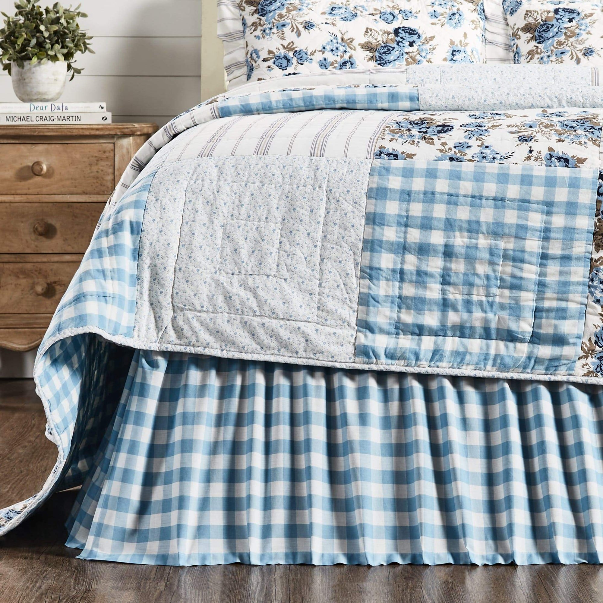 Annie Buffalo Blue Check Bedskirt