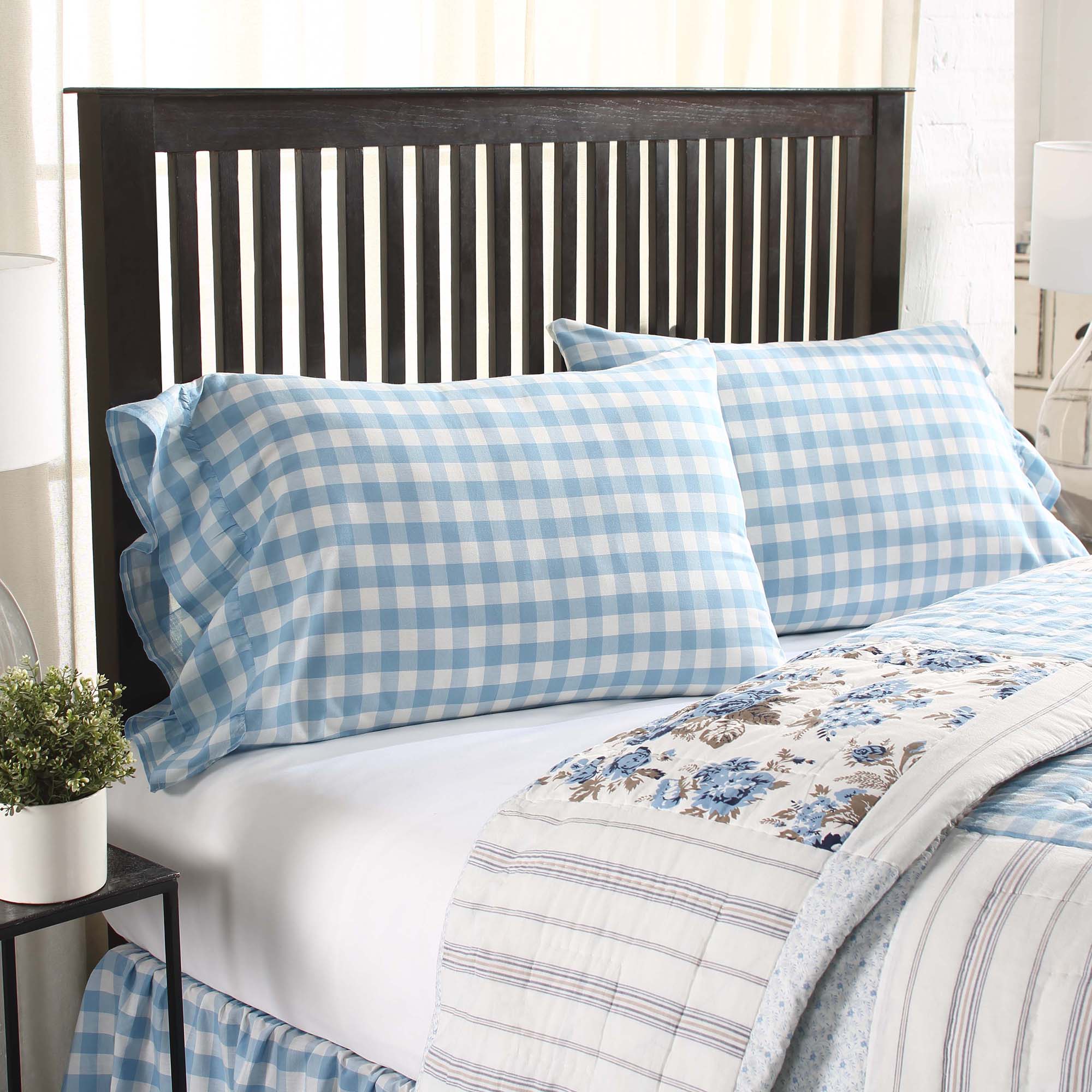 Annie Buffalo Blue Check Pillow Case Set