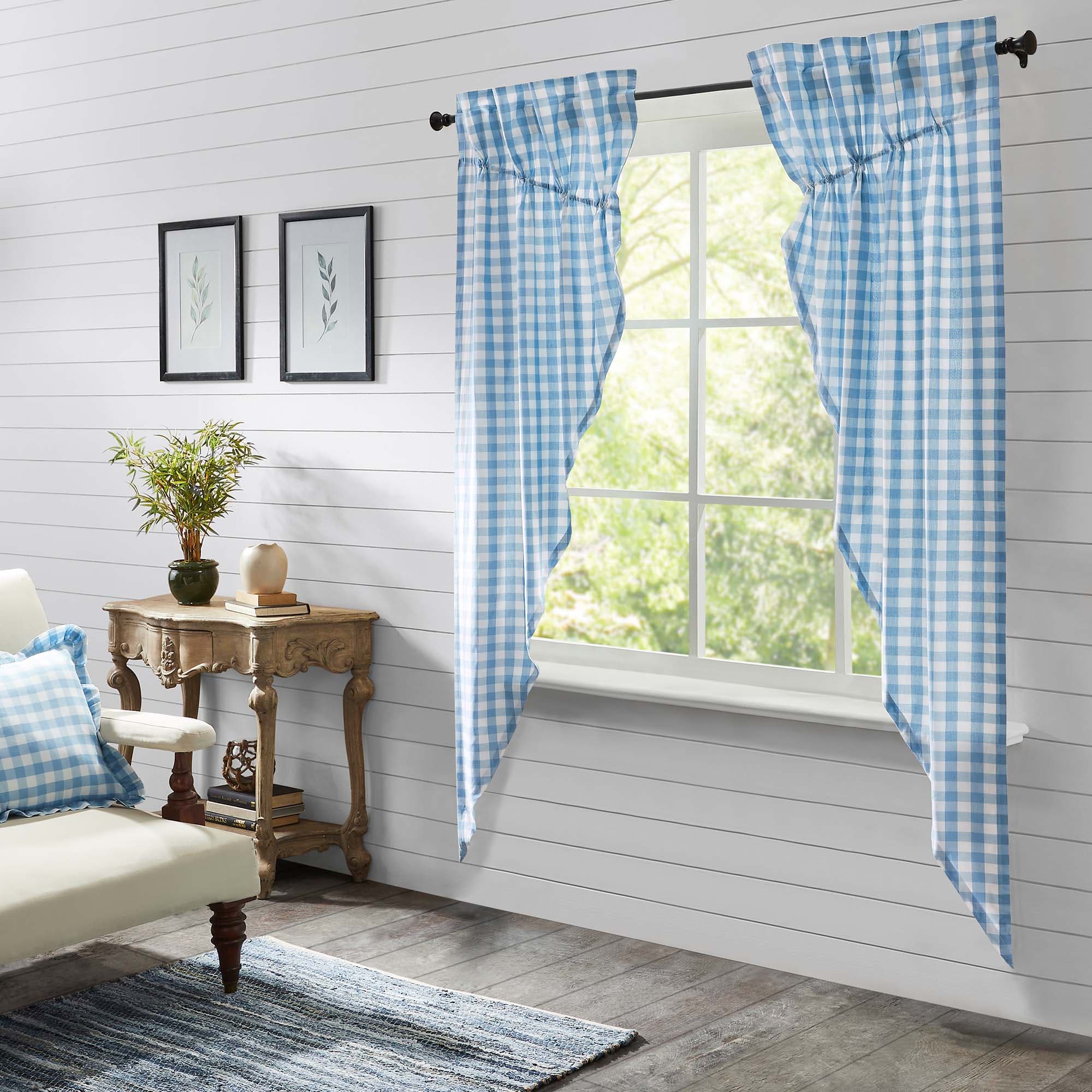 Annie Buffalo Long Prairie Curtain- Blue