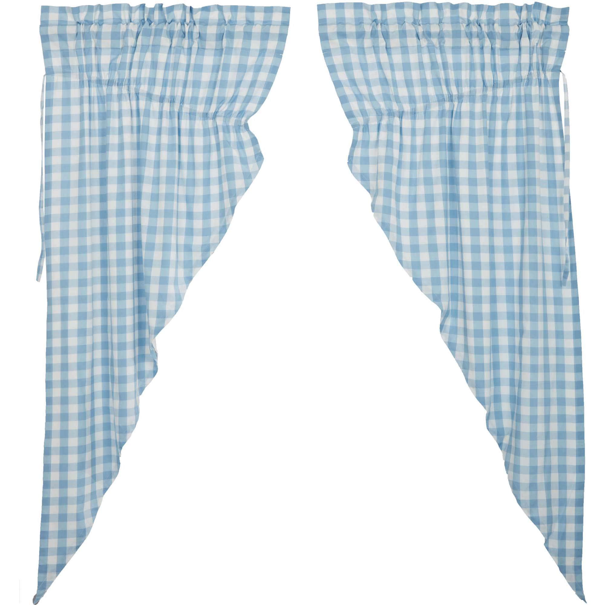 Annie Buffalo Check Prairie Curtain - Blue