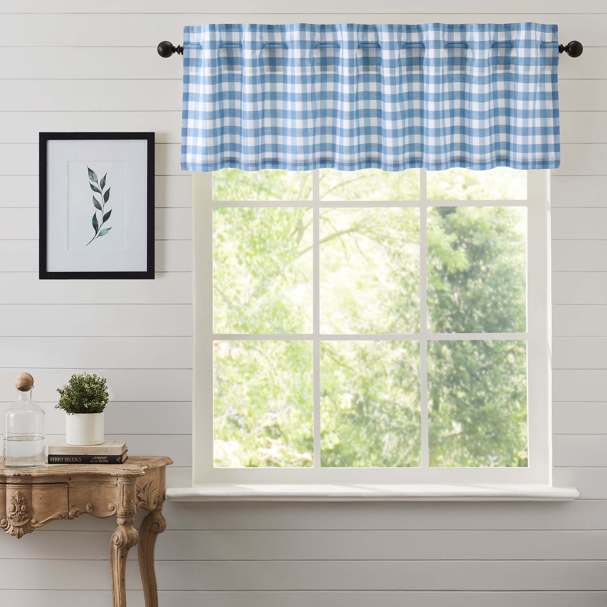 Annie Buffalo Check Valance - Blue