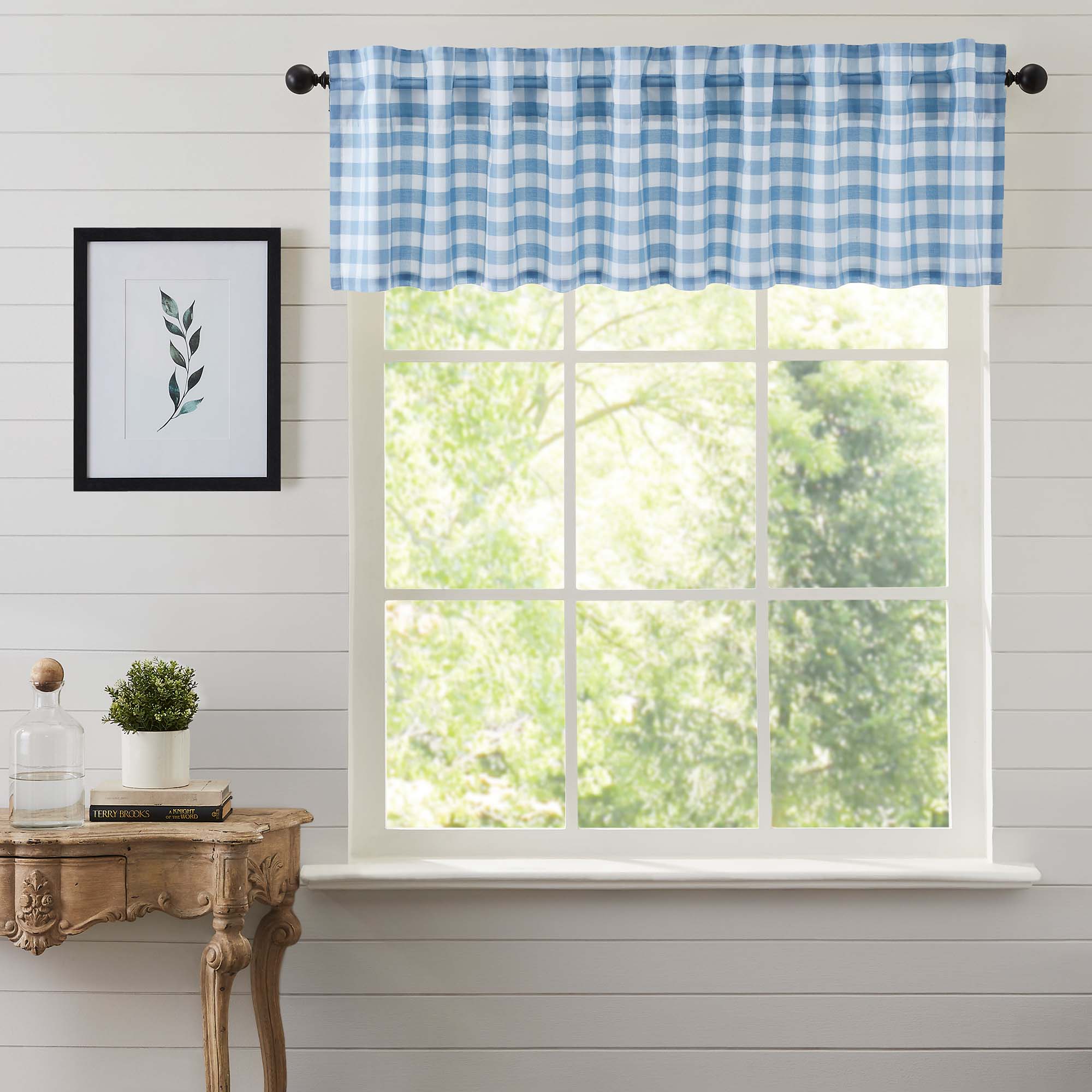 Annie Buffalo Check Valance - Blue