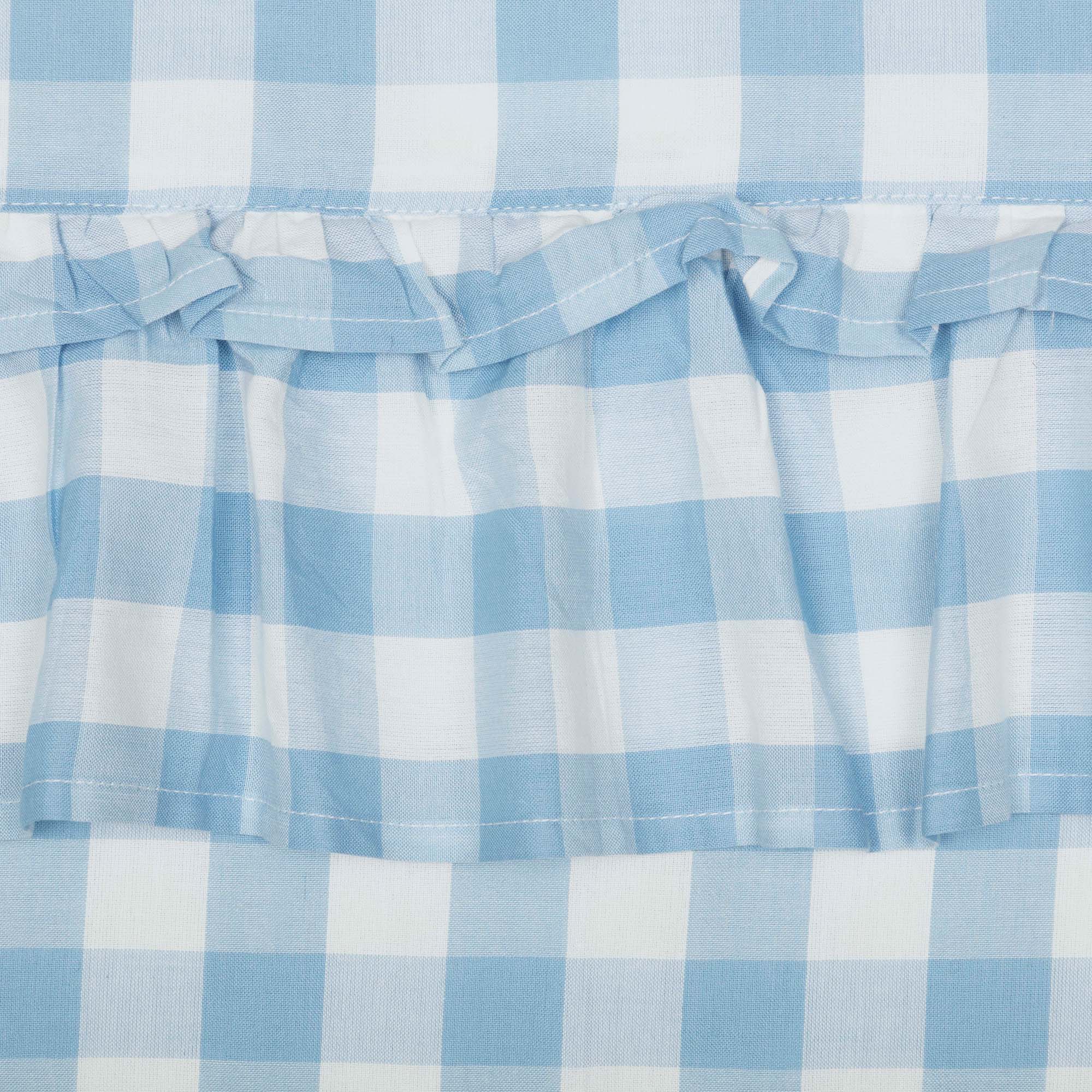 Annie Buffalo Check Ruffled 84" Panel Set - Blue