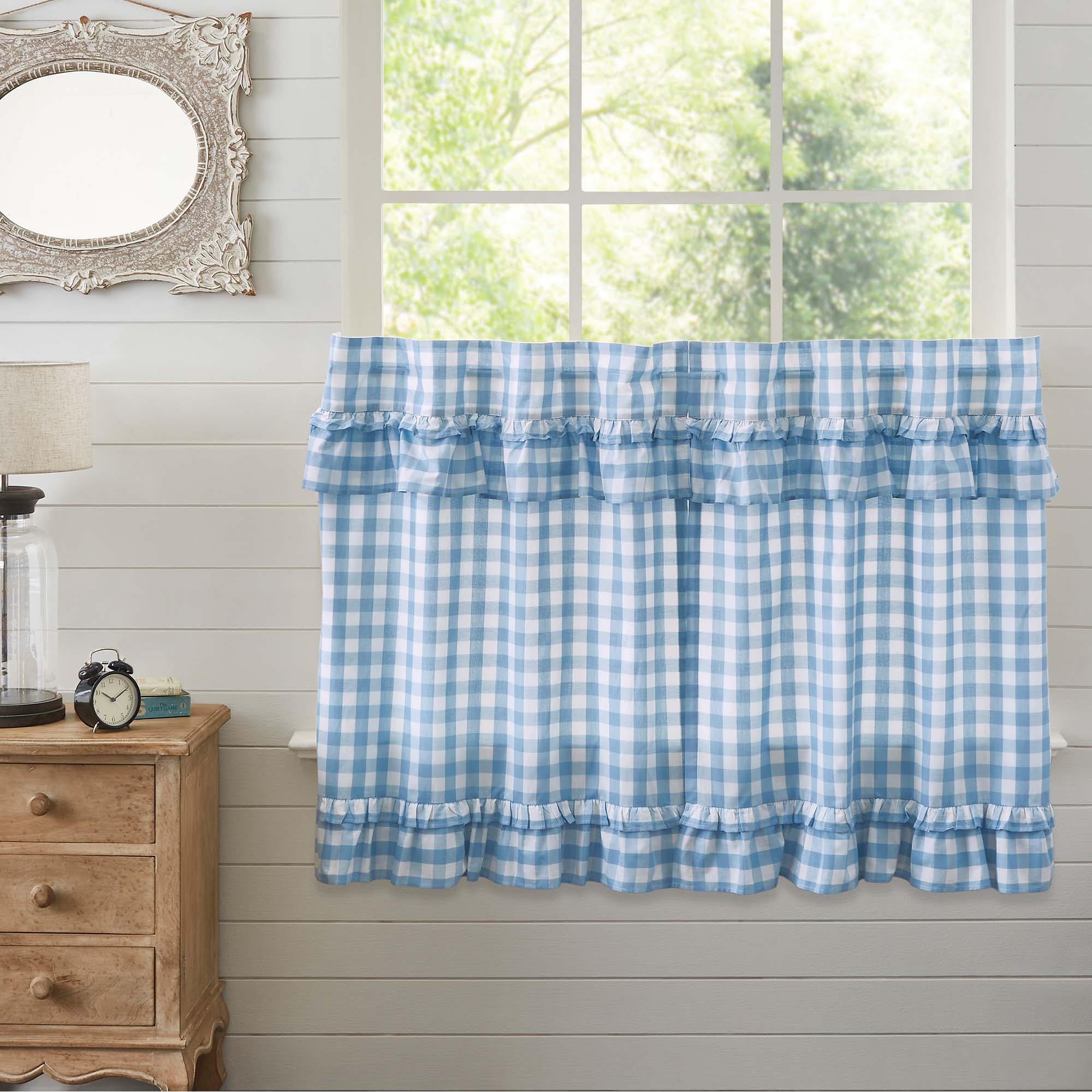 Annie Buffalo Check Ruffled Tier Set - Blue