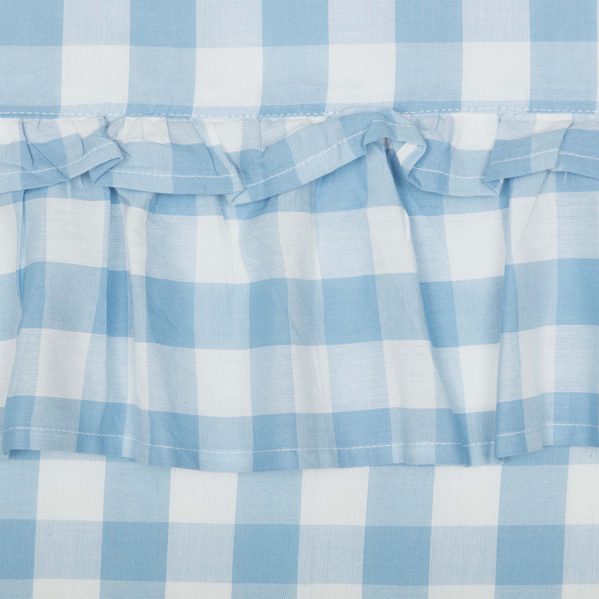 Annie Buffalo Check Ruffled Valance - Blue