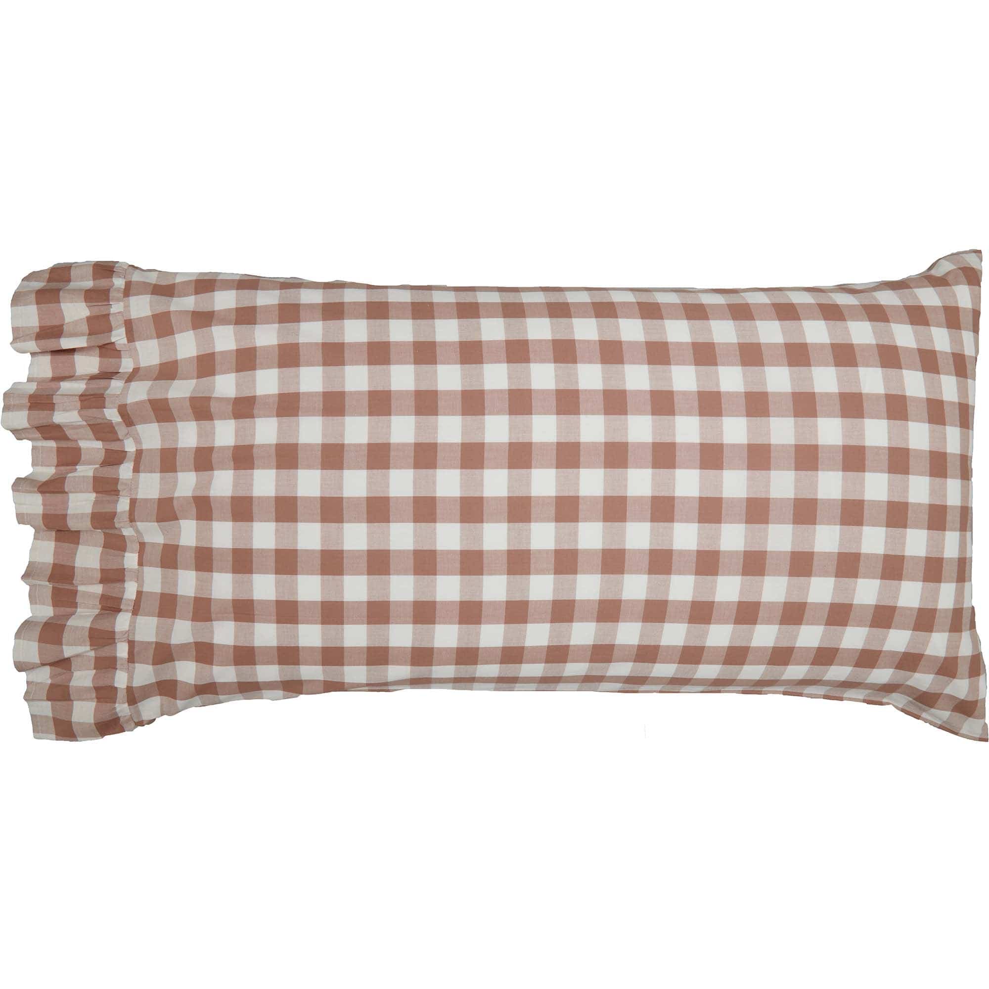 Annie Portabella Check Ruffled Pillow Case Set