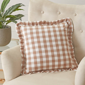 Annie Portabella Ruffled Check Pillow