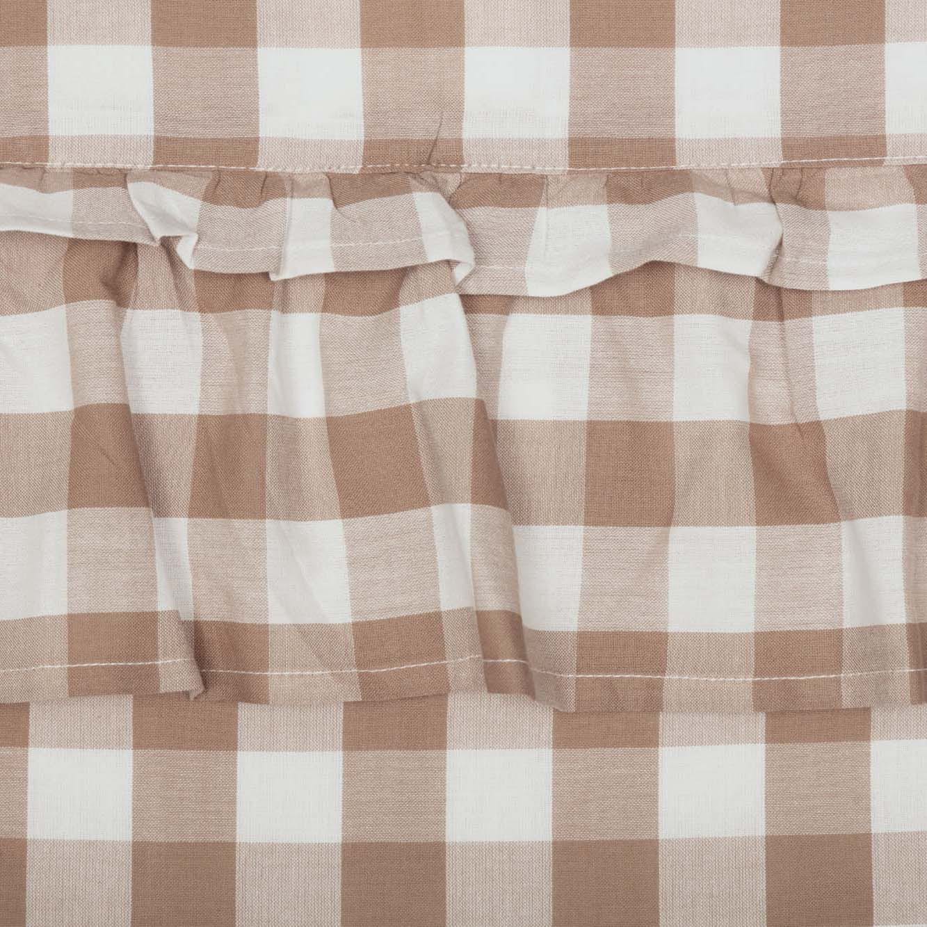 Annie Buffalo Check Ruffled Prairie Curtain - Portabella