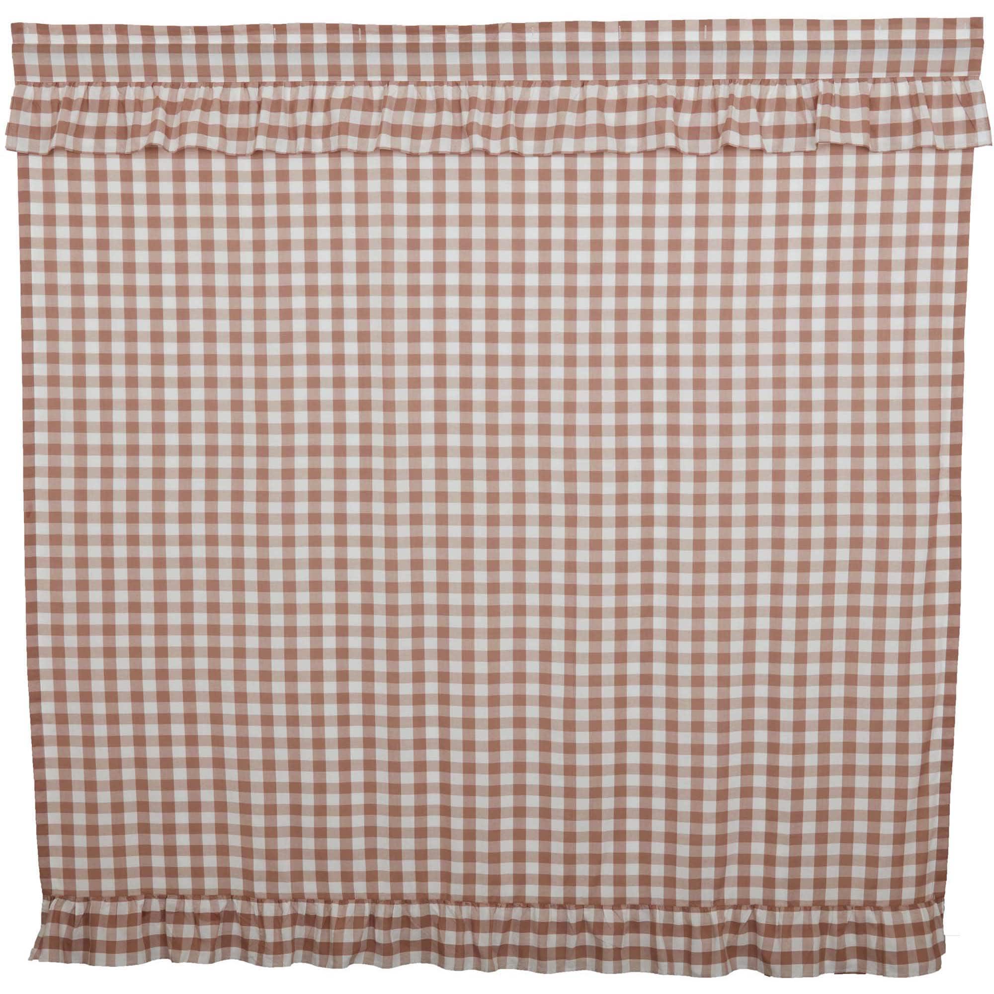 Annie Portabella Check Ruffled Shower Curtain